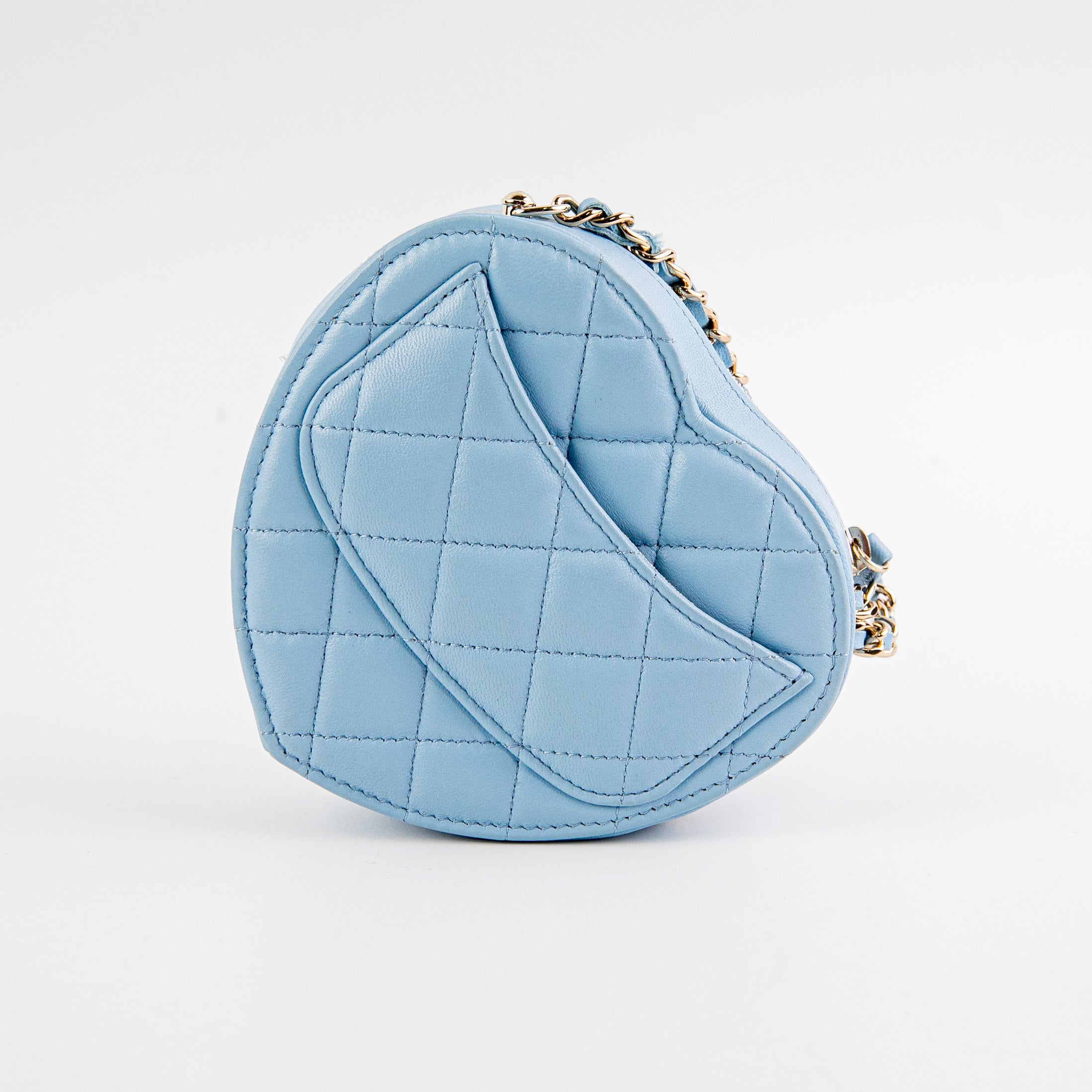 Chanel Mini Heart Bag in Blue - Elegant Crossbody Purse for Women | Perfect for Date Nights, Parties & Special Occasions