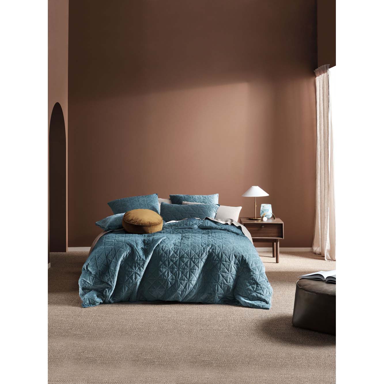 Premium Teal Quilt Cover Set for Double Bed - Soft 100% Cotton Bedding Set with Zipper Closure - Perfect for Master Bedroom, Guest Room & Dorm Decor