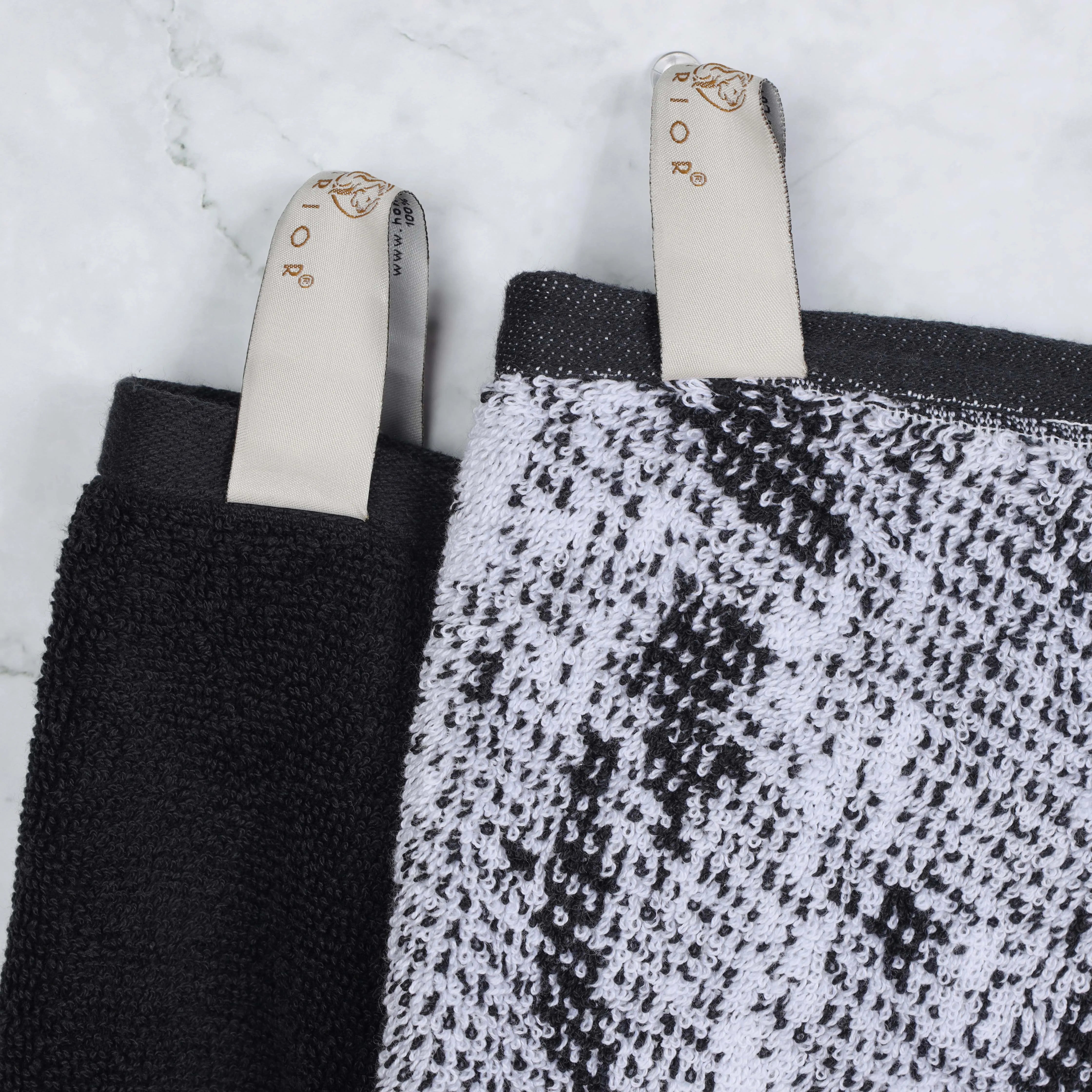 Premium 6-Piece Quick Dry Bath Towel Set - Cotton Marble & Solid Colors for Bathroom, Spa, and Gym - Soft & Absorbent Towels for Home, Travel, and Beach Use