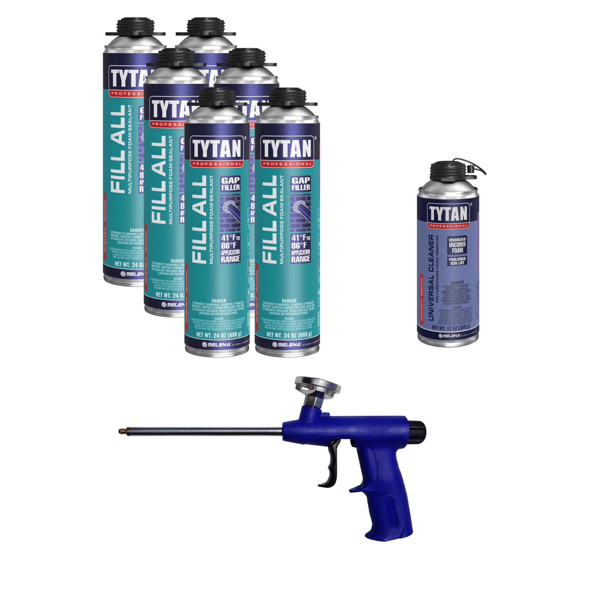 Fill All 24 oz. Expanding Gun Foam Sealant (6 Can Kit) - Great for Gaps, Cracks & Insulation in Construction, Home Repair & DIY Projects
