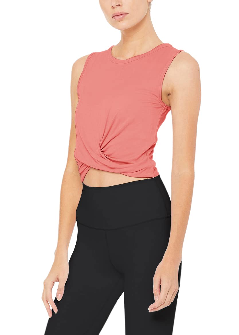 Bestisun Women's Cropped Workout Tops - Flowy Gym Athletic Shirts for Yoga & Exercise | Slim Fit Breathable Sports Tank for Running, Pilates & Fitness Training