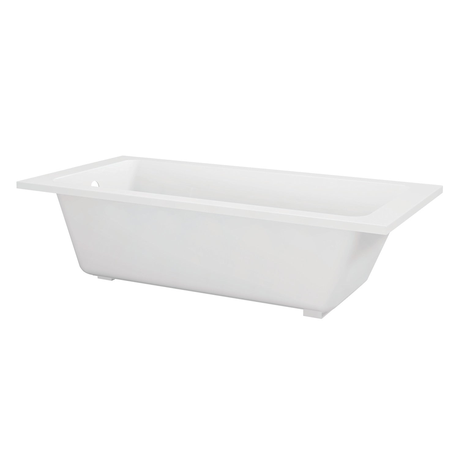 Aqua Eden 67-Inch Acrylic Rectangular Drop-In Bathtub with Anti-Slip Surface - Glossy White Freestanding Soaking Tub for Modern Bathroom Renovation & Spa Relaxation