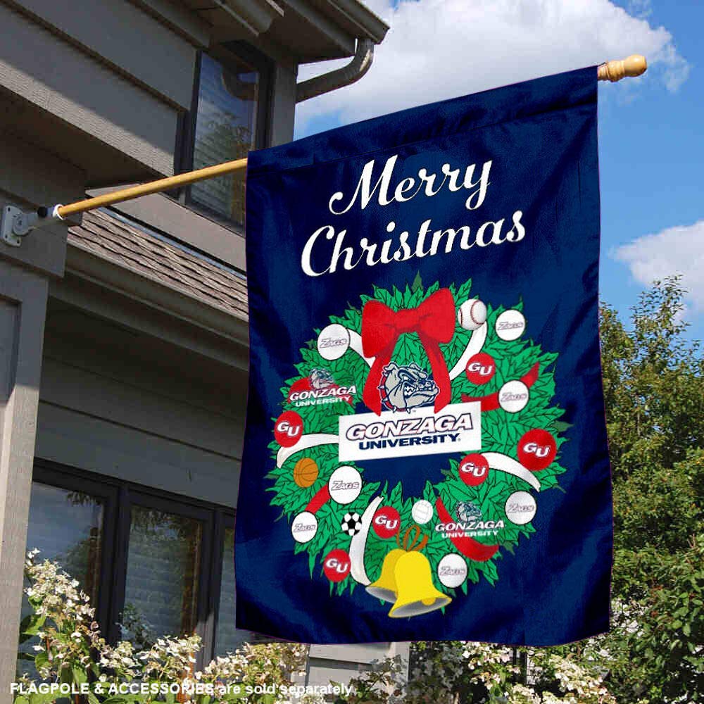 Gonzaga Bulldogs Happy Holidays Christmas Banner Flag - Perfect for Home Decor, Game Day, and Festive Celebrations