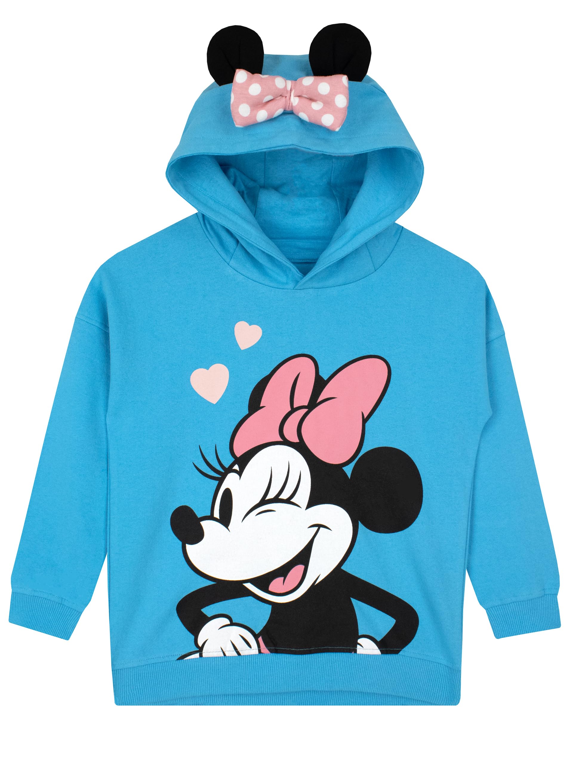 Disney Minnie Mouse Hoodie for Girls - Soft Fleece Pullover with Hood - Cute Cartoon Character Sweatshirt for Kids | Perfect for School, Playdates, and Family Outings
