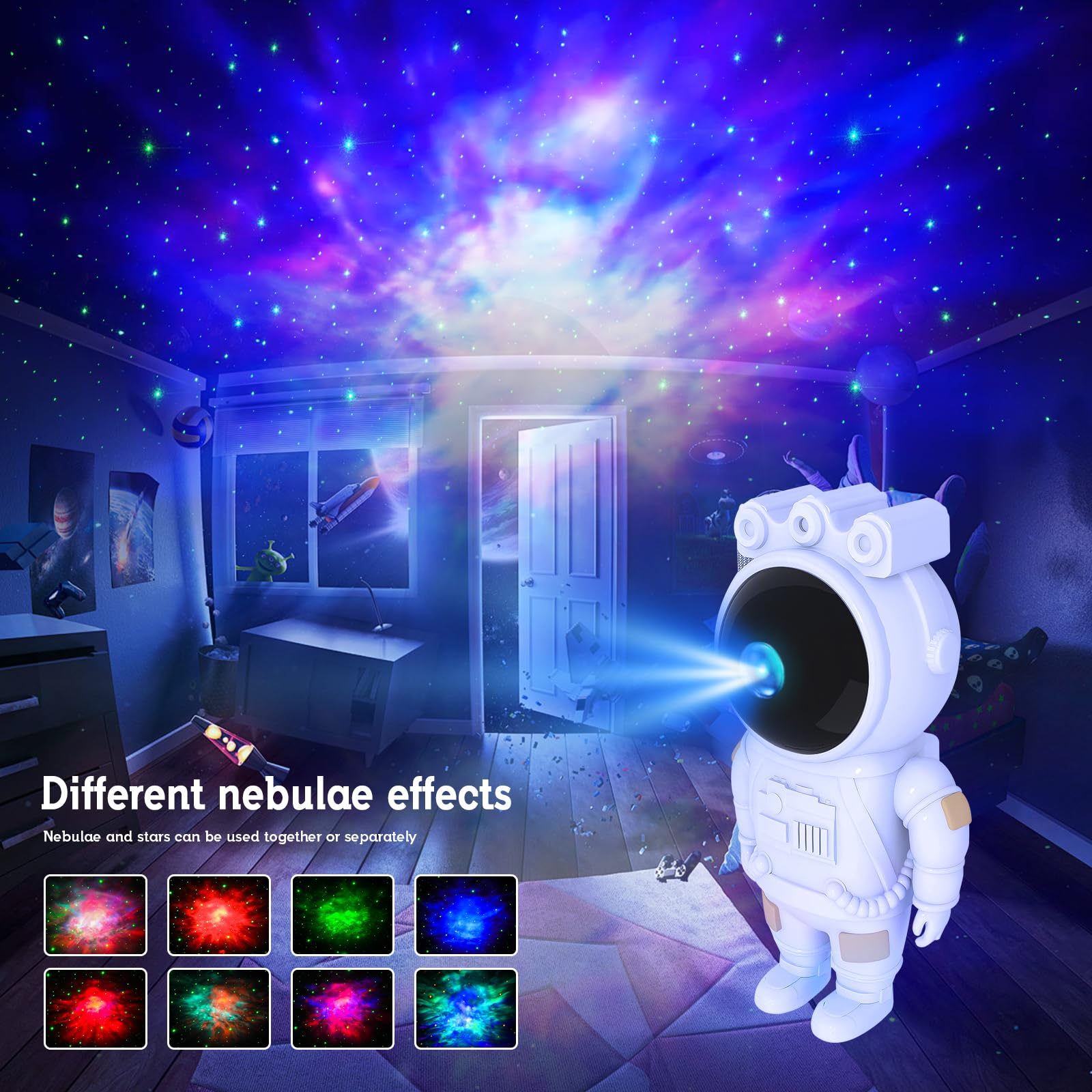 Astronaut Star Projector Galaxy Night Light - Space Projector with Timer & Remote Control | Starry Nebula Ceiling LED Lamp for Kids Room Decor, Christmas, Birthday & Valentine's Day Gifts | Perfect for Bedroom, Nursery, Meditation & Relaxation