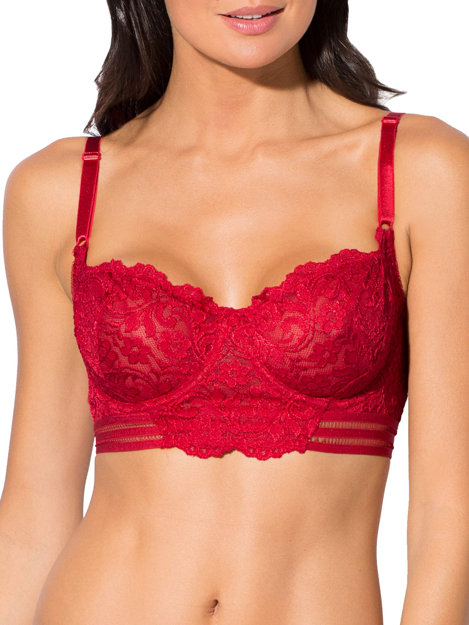 Smart & Sexy Women's Signature Lace Unlined Balconette Bra - Comfortable Wireless Support for Everyday Wear & Special Occasions