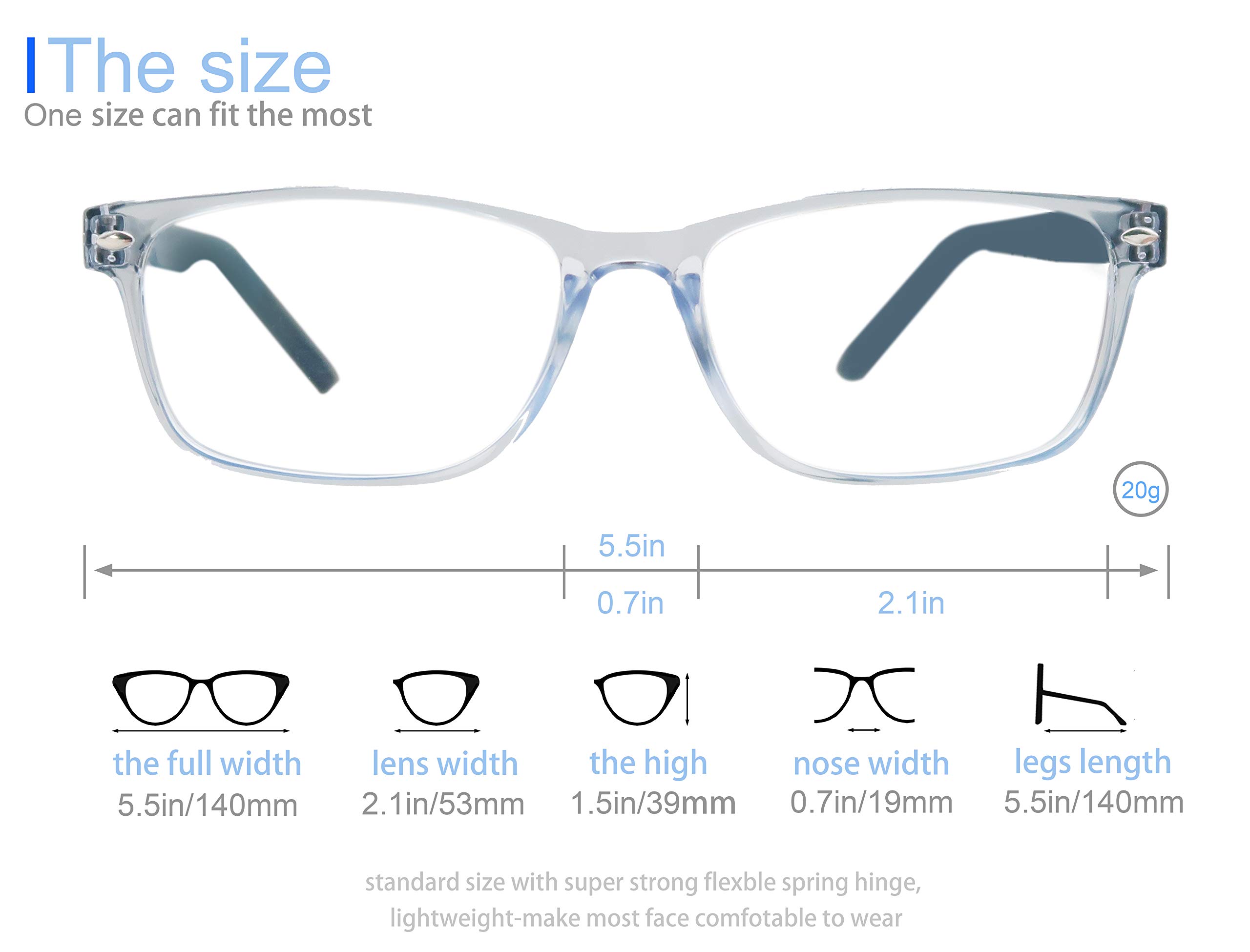 Blue Light Blocking Computer Reading Glasses - Progressive Multifocus Lenses for Men & Women - Anti-Glare Screen Protection for Office, Gaming & Digital Eye Strain Relief