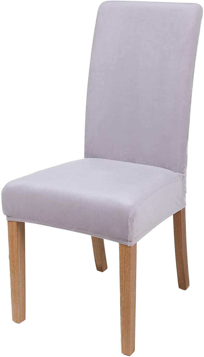 YYHSND Velvet Stretch Dining Chair Slipcovers - Spandex Plush Short Chair Covers, Washable & Removable Chair Protector for Kitchen & Dining Room - Perfect for Home Decor, Parties & Daily Use