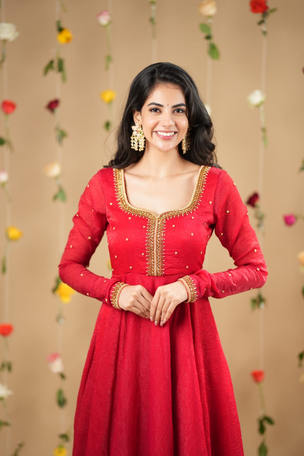 DD664 Pavithra Premium Designer Anarkali Dress - Elegant Indian Ethnic Wear for Women | Perfect for Weddings, Parties & Festive Occasions