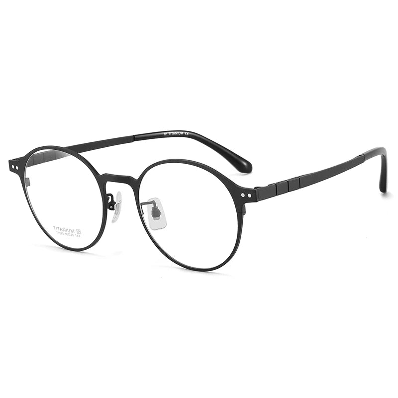 Bclear Unisex Full Rim Round Titanium Eyeglasses Frame - Lightweight Durable Glasses for Men & Women - Perfect for Reading, Driving & Everyday Use