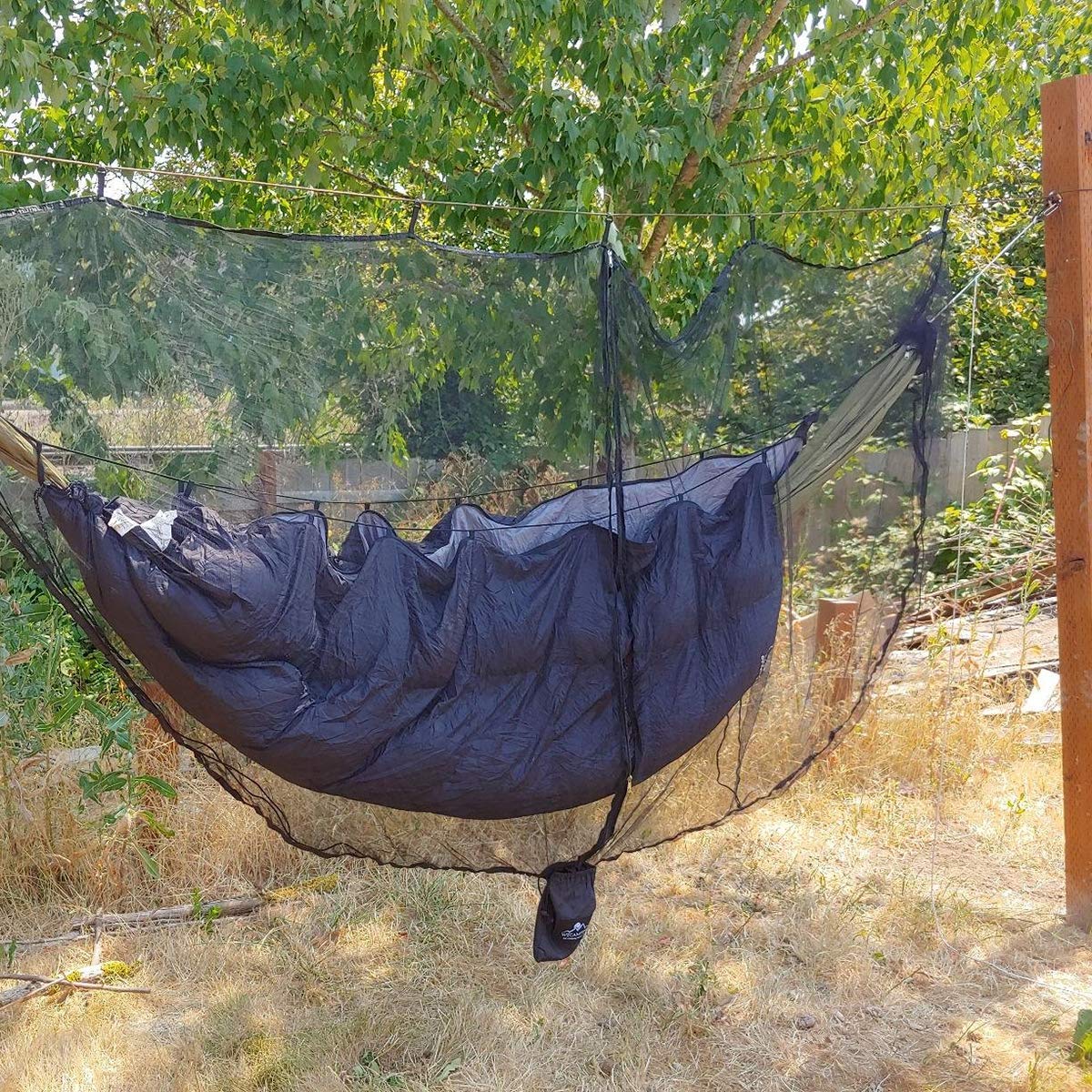 XL Hammock Mosquito Net 11x4.6FT - No-See-Ums Proof Polyester Fabric with 360° Protection & Dual-Sided Diagonal Zipper - Fits All Hammocks for Camping, Backpacking, and Outdoor Relaxation