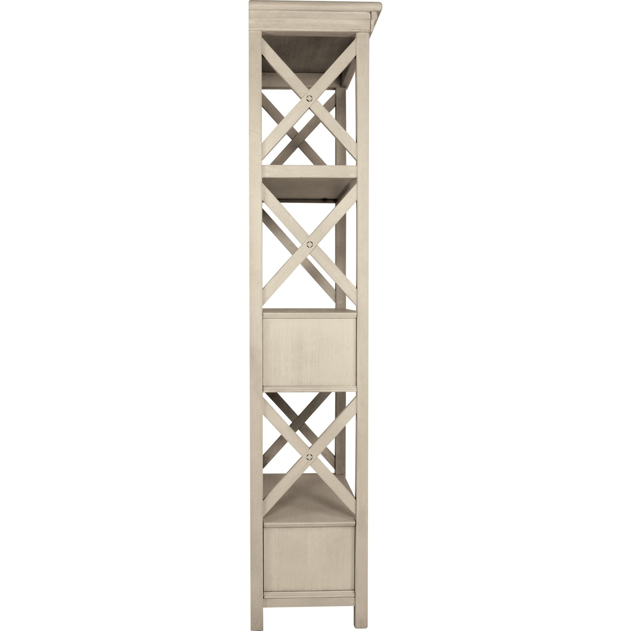 Bolanburg Antique White Display Cabinet - Elegant Glass Door Showcase for Living Room, Dining Room, or Office Decor (Model D647 76)