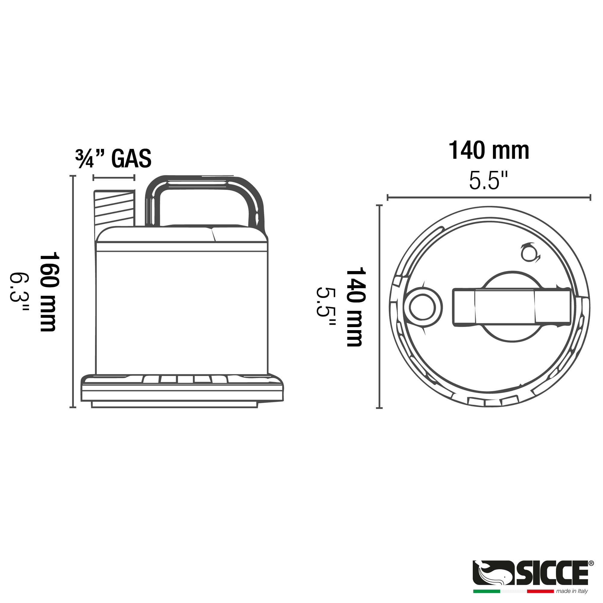 SICCE Ultra Zero 793 GPH Multi-Purpose Water Pump - Quiet Durable Aquarium, Fish Tank, Fountain, Pond, Hydroponics, Terrarium Pump - Garden Hose Connection with Portable Handle - Freshwater & Saltwater Safe - Ideal for Indoor/Outdoor Water Features, Hydroponic Systems, and Aquatic Habitats