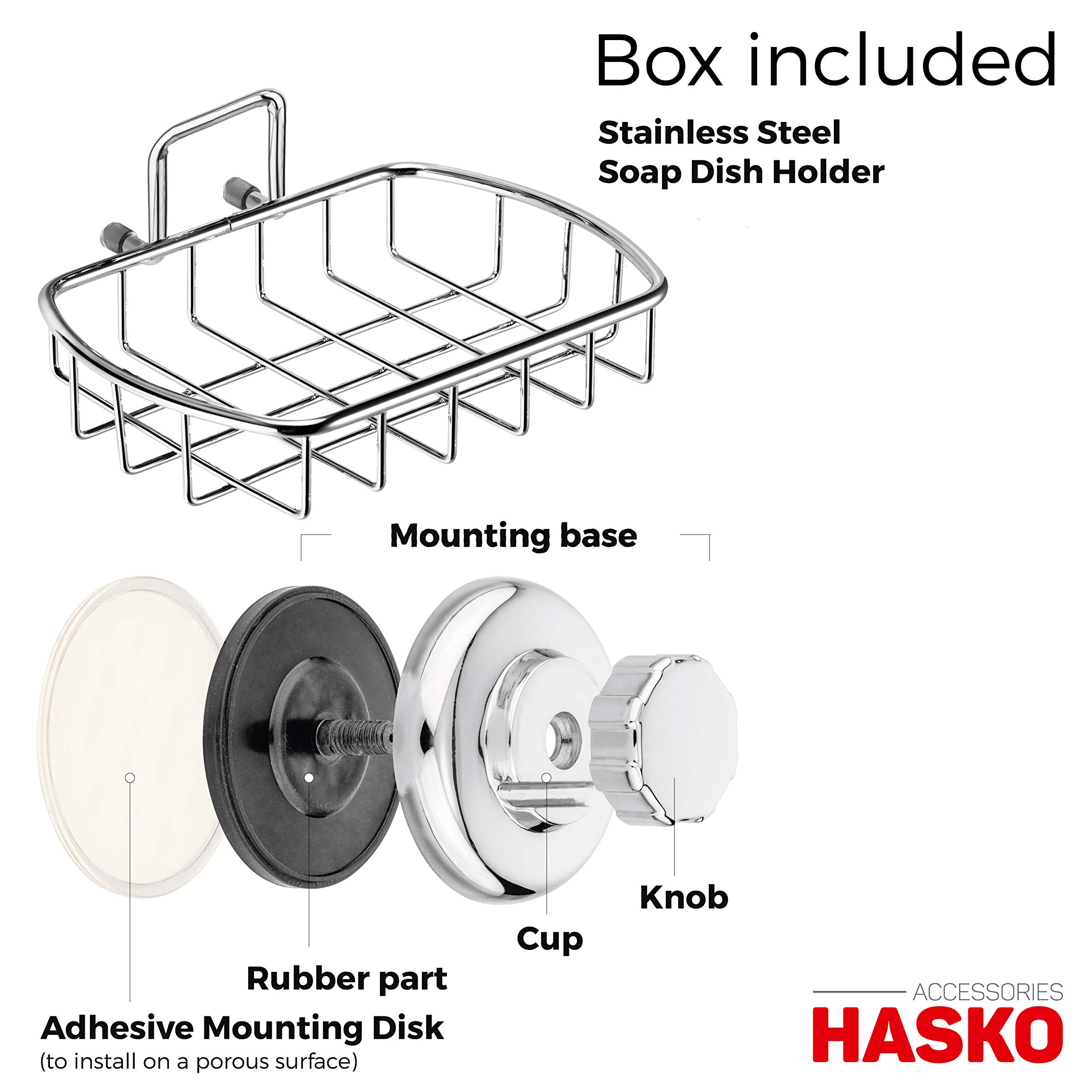 Super Strong Vacuum Suction Cup Soap Dish - Heavy Duty Stainless Steel Sponge Holder for Bathroom & Kitchen (Chrome Finish) | Perfect for Shower, Sink & Countertop Organization