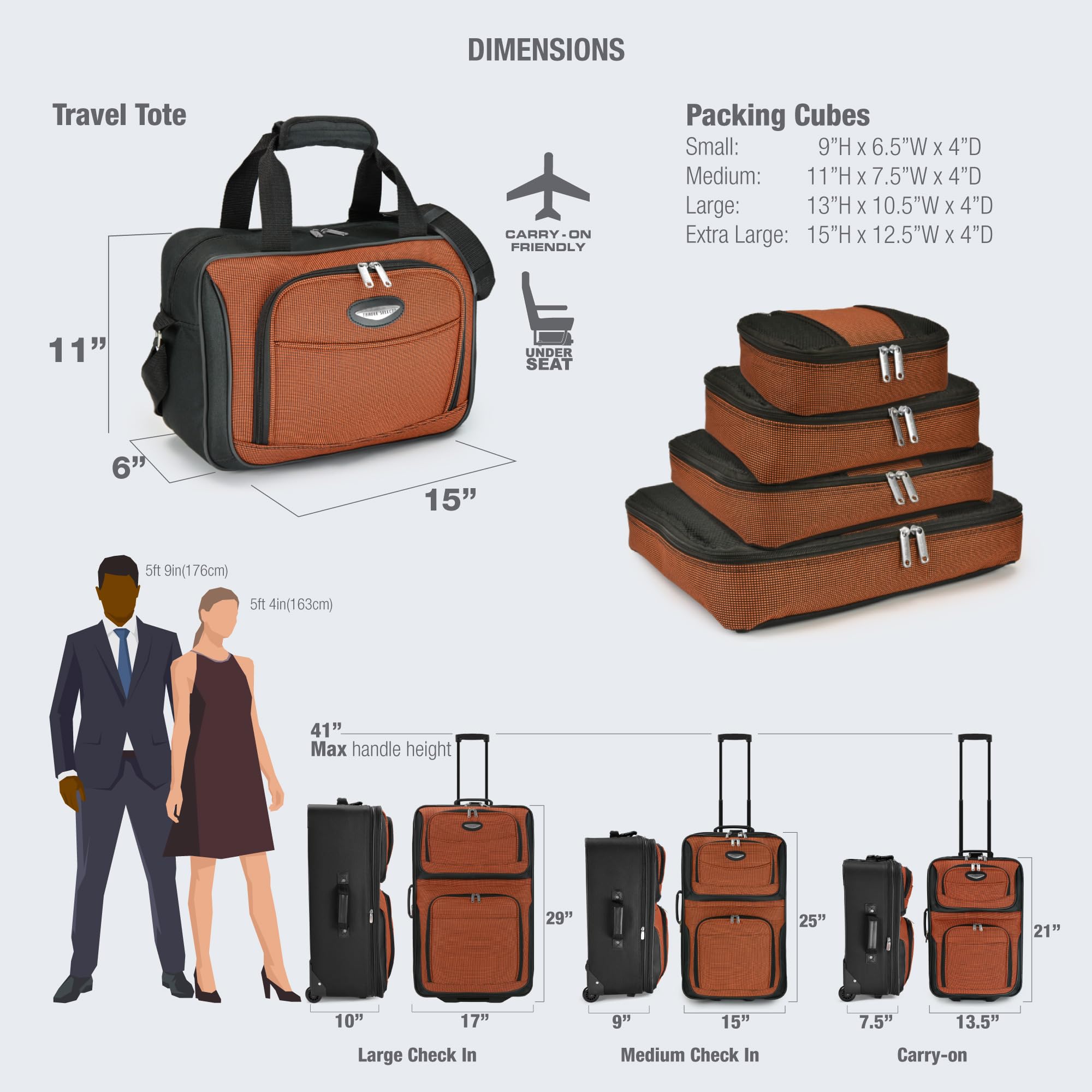 Travel Select Amsterdam Expandable Rolling Upright Luggage Set - Burgundy (8-Piece) | Durable Suitcase for Business Trips & Family Vacations