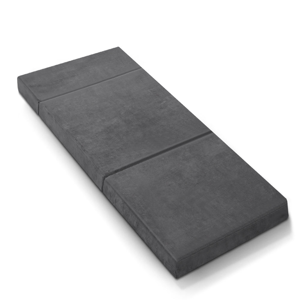 Portable Folding Foam Mattress - Lightweight & Compact Travel Bed for Camping, Guest Room, or Outdoor Adventures - Grey