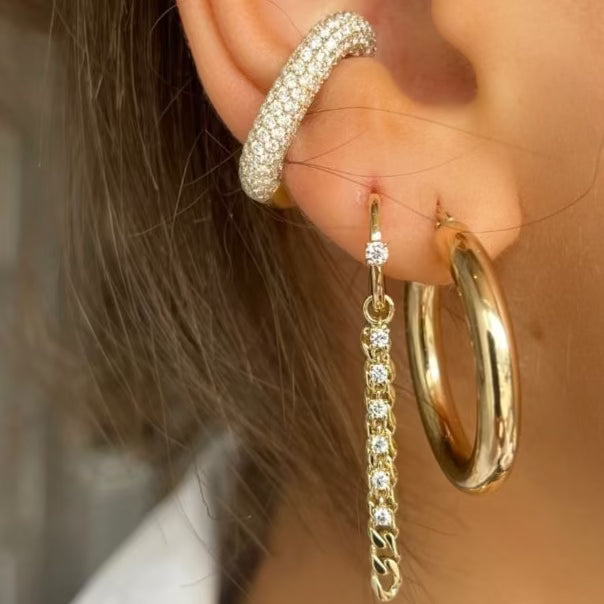Diamond Ear Cuff for Women - Elegant & Hypoallergenic Ear Cuffs - Perfect for Parties, Weddings & Everyday Wear