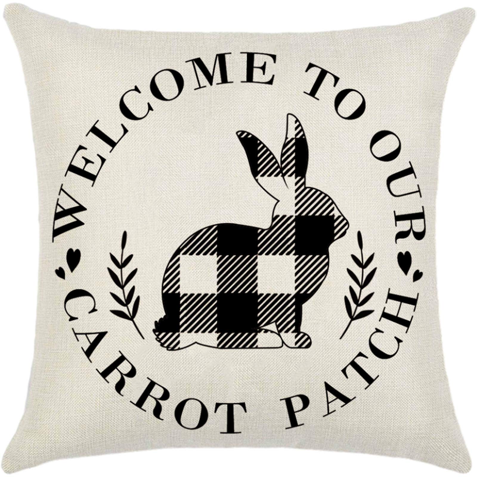 Easter Bunny Series Decorative Pillow Cover - 7#ND Soft Sofa Cushion Case for Spring Home Decor, Holiday Party & Easter Gift