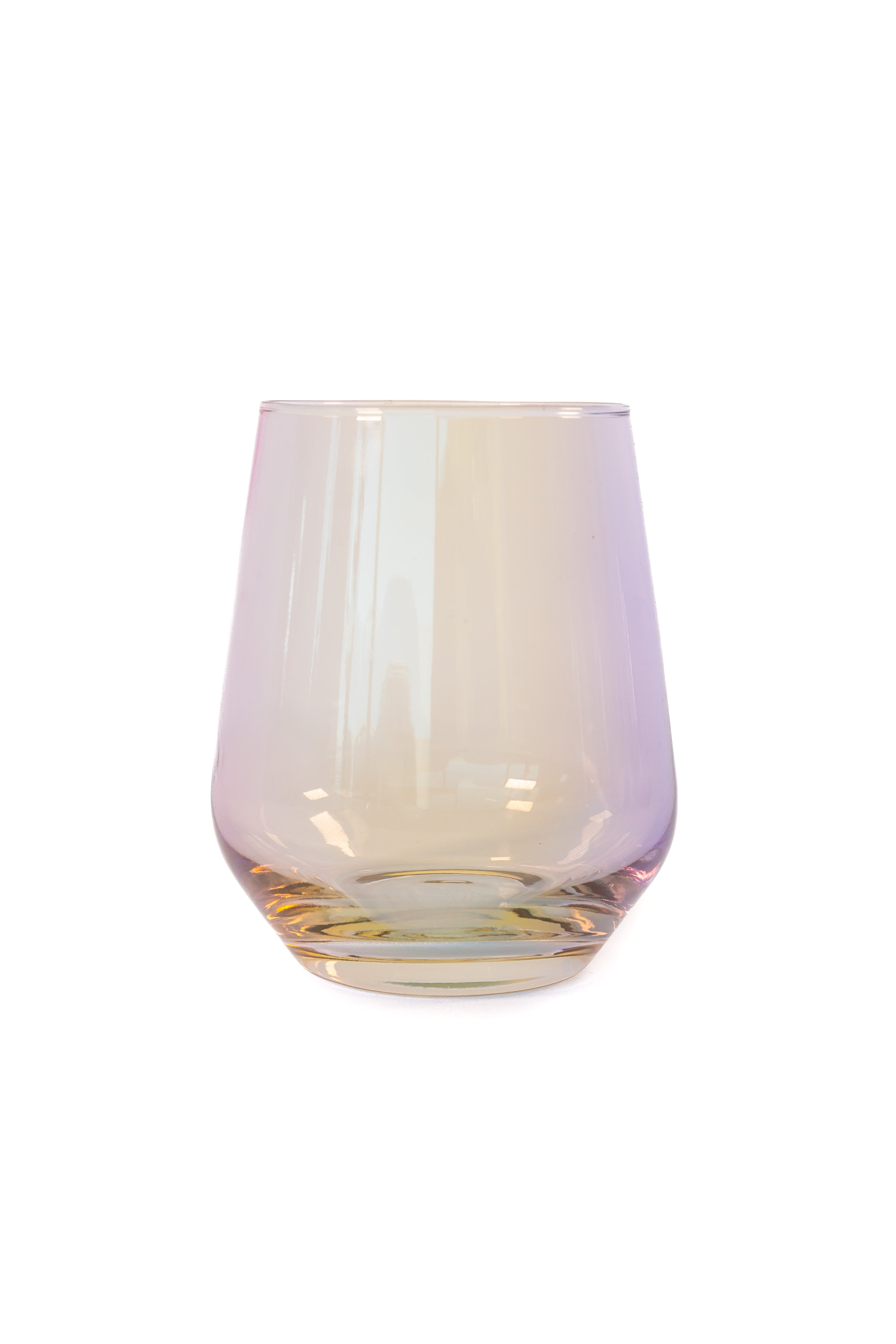 Estelle Iridescent Stemless Wine Glasses Set of 6 - Shatterproof & Elegant for Parties, Weddings, Home Bar Decor