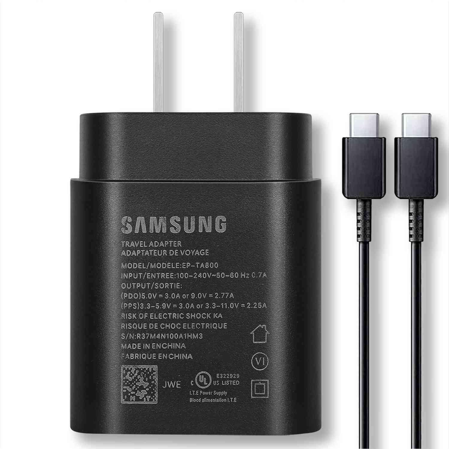 25W Fast Adaptive Wall Charger with 4FT USB-C PD Cable - Compatible with BLU G50 Mega & Other USB-C Devices | Quick Charge & Data Transfer | Home, Office, Travel Use (US Warranty)