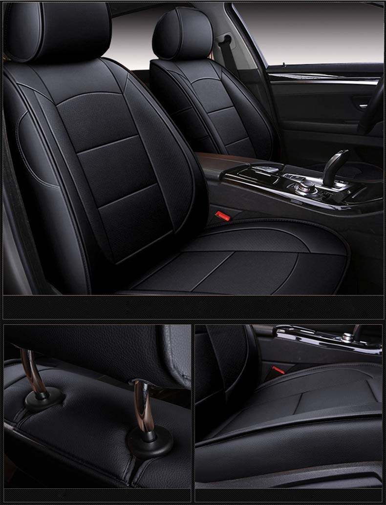 Premium Custom Fit Seat Covers for 2014-2025 Subaru Forester | Waterproof Faux Leather Full Set Car Seat Protectors | Durable Interior Accessories (Black) - Perfect for Road Trips, Daily Commutes & Pet Protection