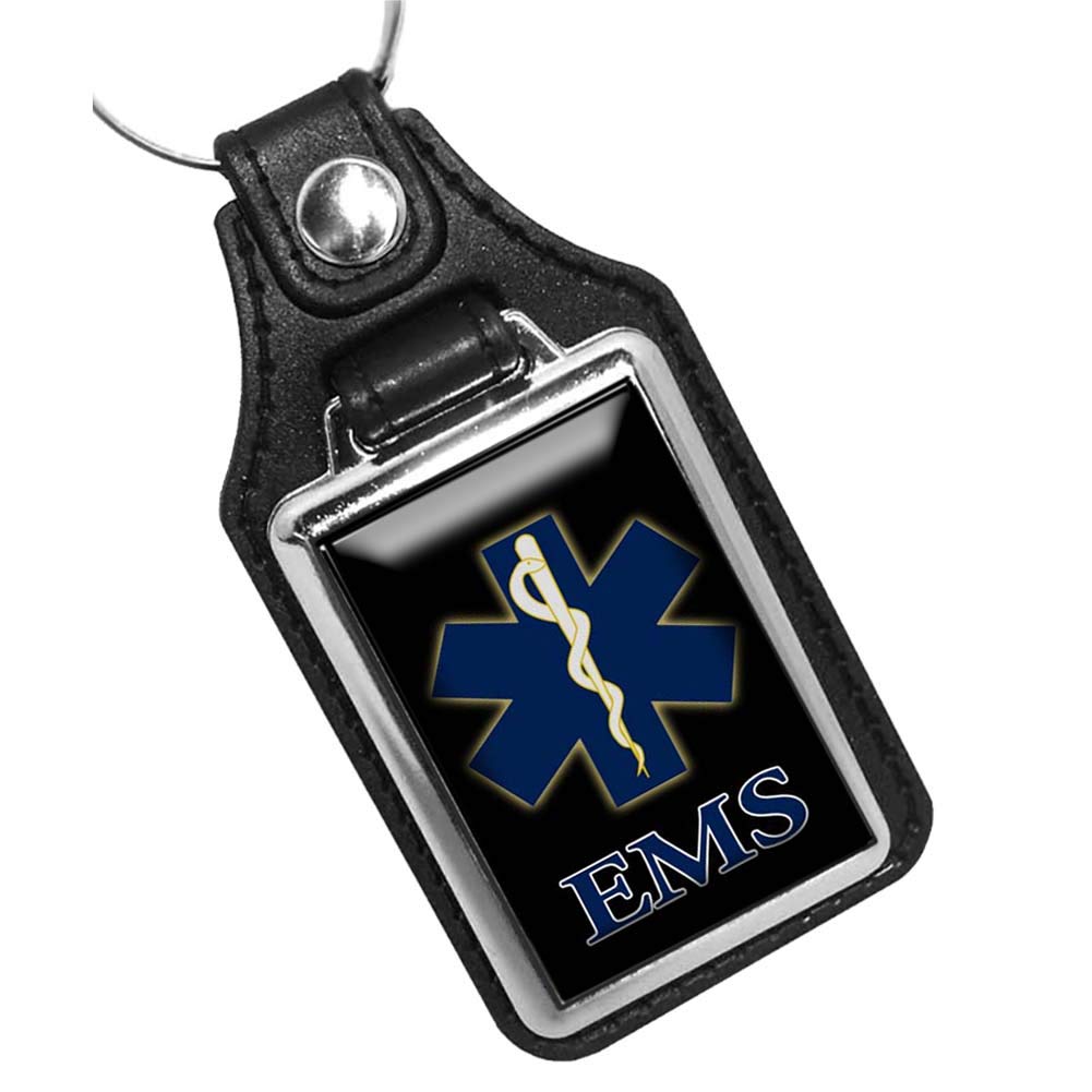 Brotherhood EMS Emergency Medical Services Star of Life Emblem Keychain - Heavy Duty Key Ring for Men & Women - Perfect for First Responders, EMTs, and Medical Professionals