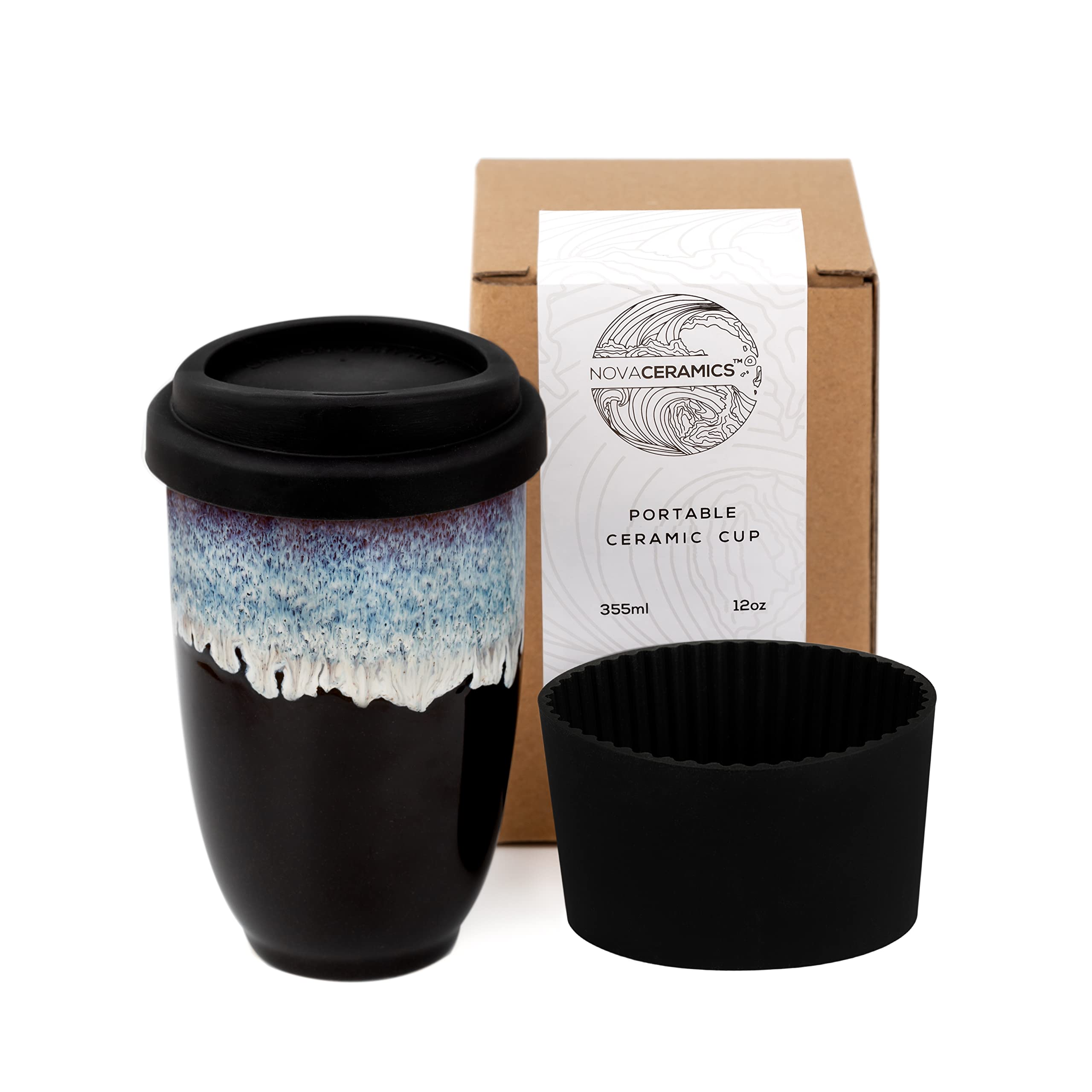12oz Insulated Travel Coffee Mug - Stainless Steel Microwave & Dishwasher Safe Tumbler with Leak-Proof Lid - Perfect Gift for Women & Men - Ideal for Commuting, Camping and Office Use