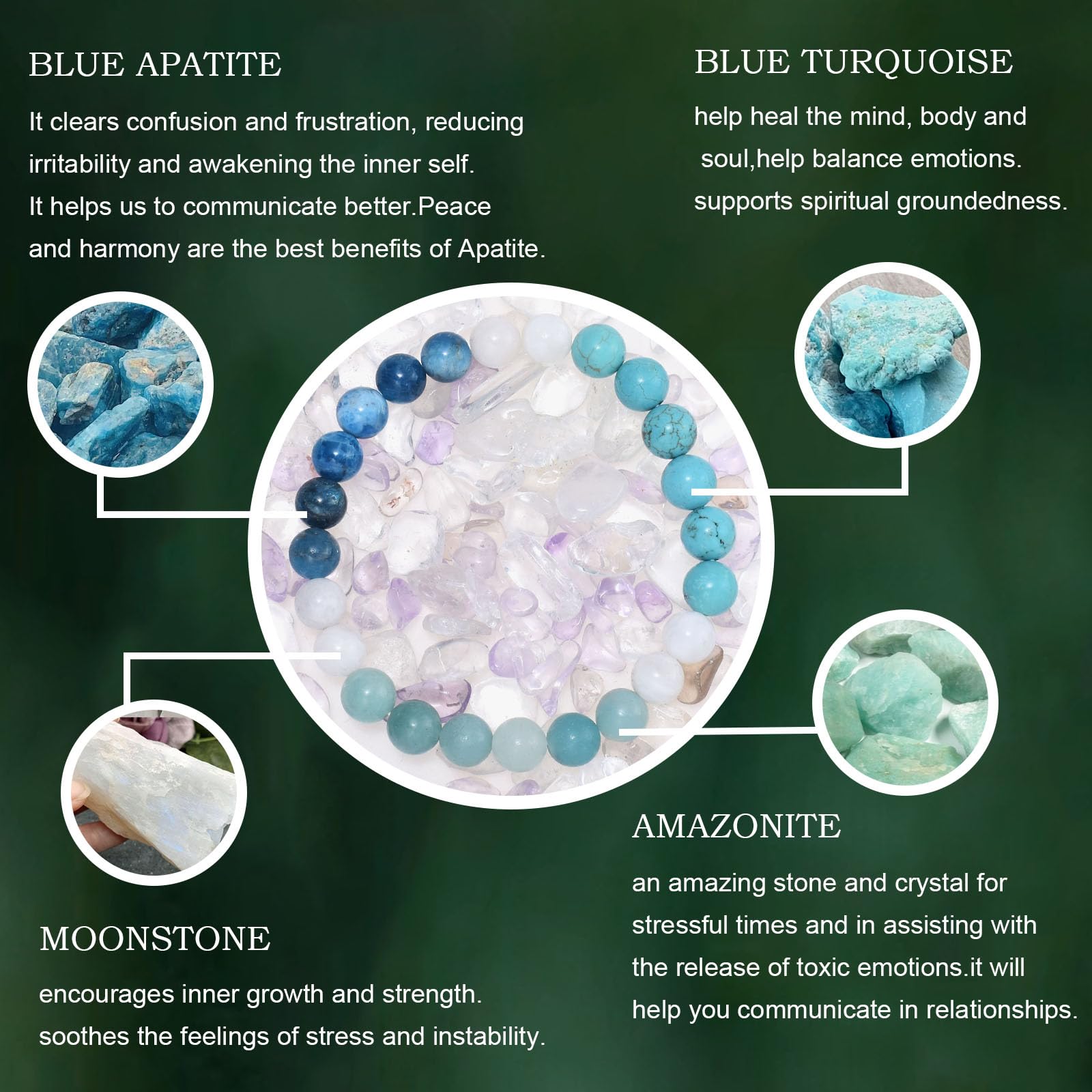 8MM Genuine Healing Crystal Bracelet - Lucky Stone Beaded Chakra Bracelet for Positive Energy (6.5 Inch) - Inspirational Spiritual Gift for Women & Mom - Perfect for Meditation, Yoga & Daily Wear