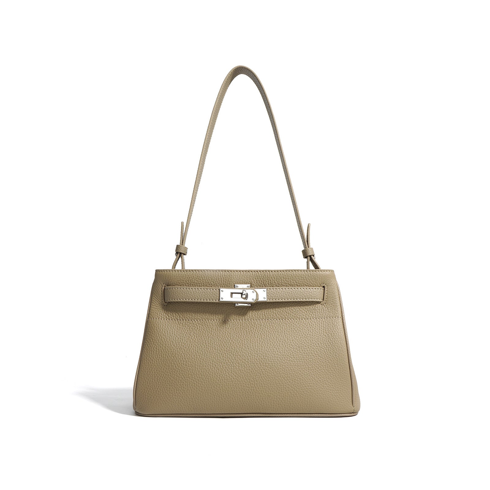 Genuine Leather Crossbody Shoulder Bag for Women - Lock Design Tote Handbag, Perfect for Work, Travel & Everyday Use