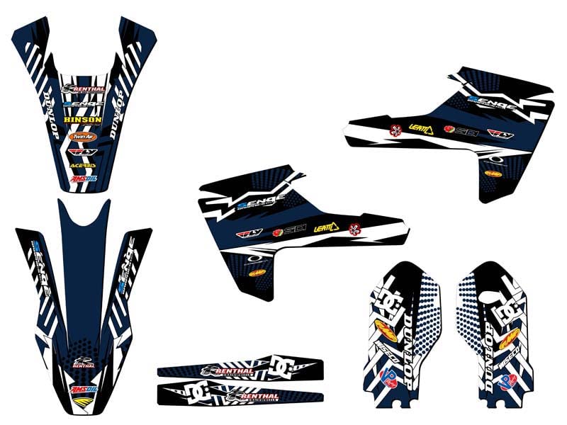 2018-2024 TC 85 Mayhem Blue Senge Graphics Base Kit - Compatible with Husqvarna Dirt Bikes | High-Quality Motocross Decal Set for Off-Road Racing & Custom Bike Styling