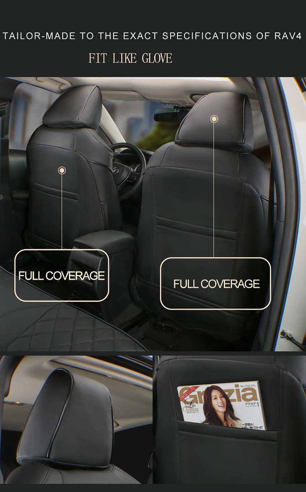 Premium EKR Custom Fit Full Set Leatherette Car Seat Covers for Ford Explorer ST/Platinum/King Ranch 2020-2024 & Active/ST-Line/Platinum/ST 2025 - 6 Seats Three Row Protection (Black) | Perfect for Family Road Trips, Off-Road Adventures & Daily Commuting