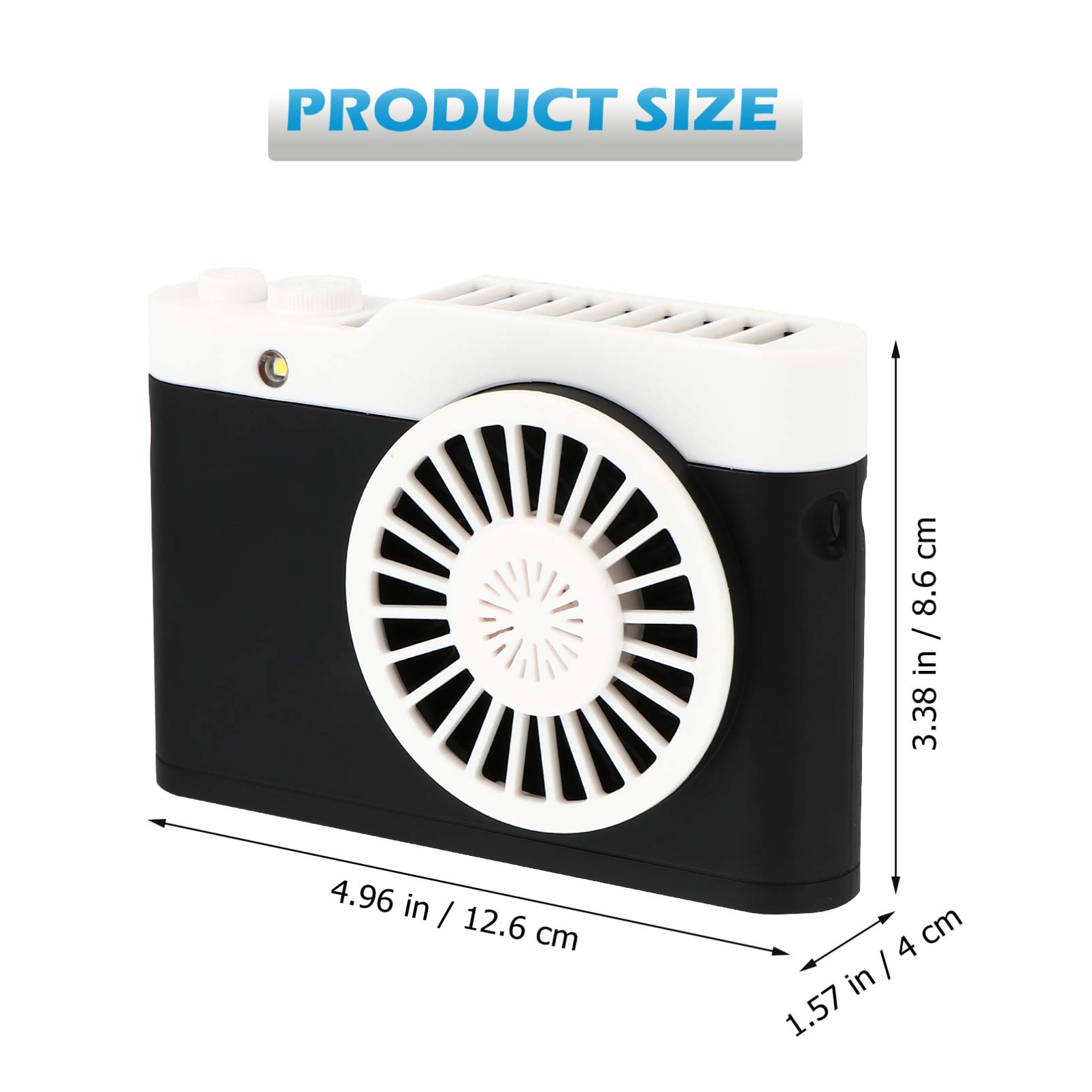 Operitacx 1 Pack Rechargeable Leafless Camera Fan - Portable USB Aromatherapy Hanging Fan for Home, Office, Travel & Outdoor Use