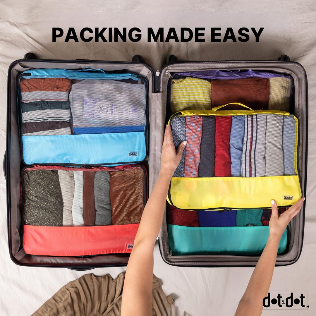 5-Piece Medium Packing Cubes Set for Suitcases | Travel Organizer Bags for Carry-On Luggage | Perfect for Business Trips & Vacation Packing