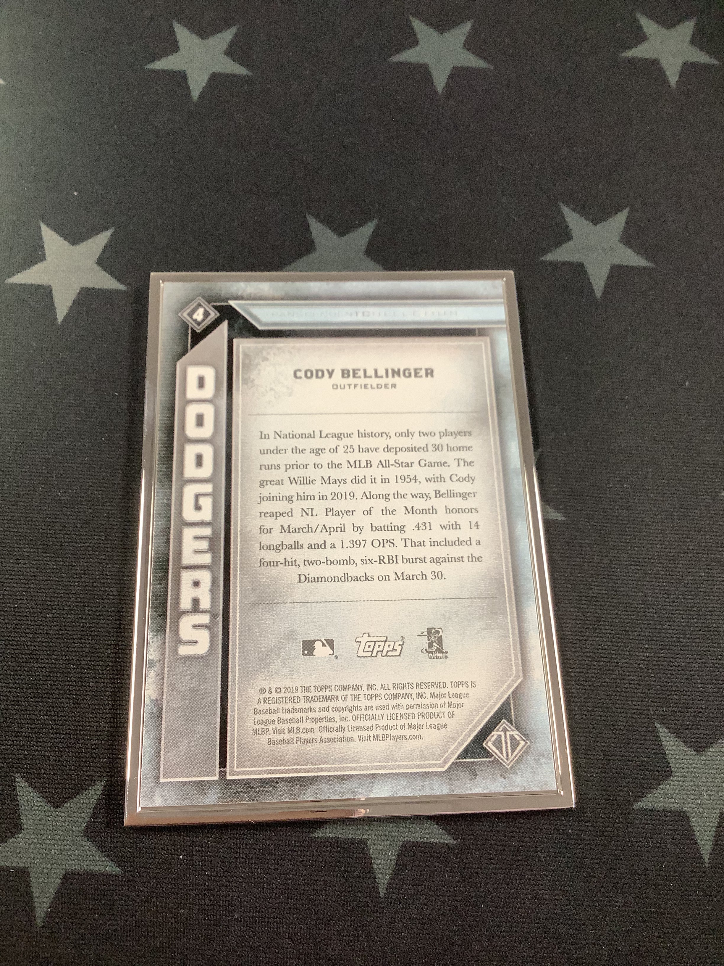 2019 CODY BELLINGER TRANSCENDENT COLLECTION BASEBALL CARD #4/100 - Limited Edition MLB Memorabilia for Collectors & Fans - Perfect for Display, Trading, and Sports Memorabilia Collections