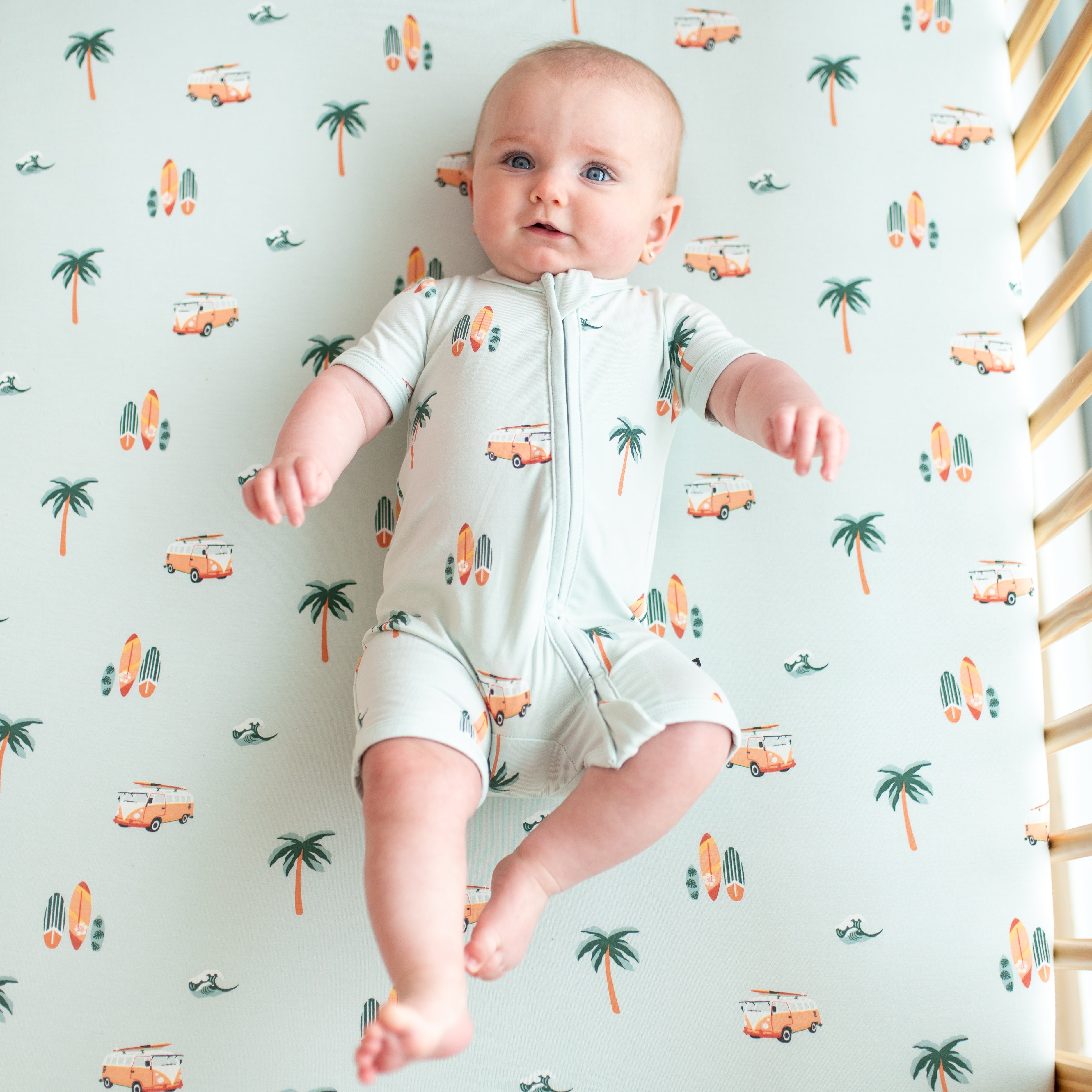Zippered Shortall Romper for Women - Casual Summer Outfit in Dew Surf - Perfect for Beach, Picnic, and Outdoor Activities
