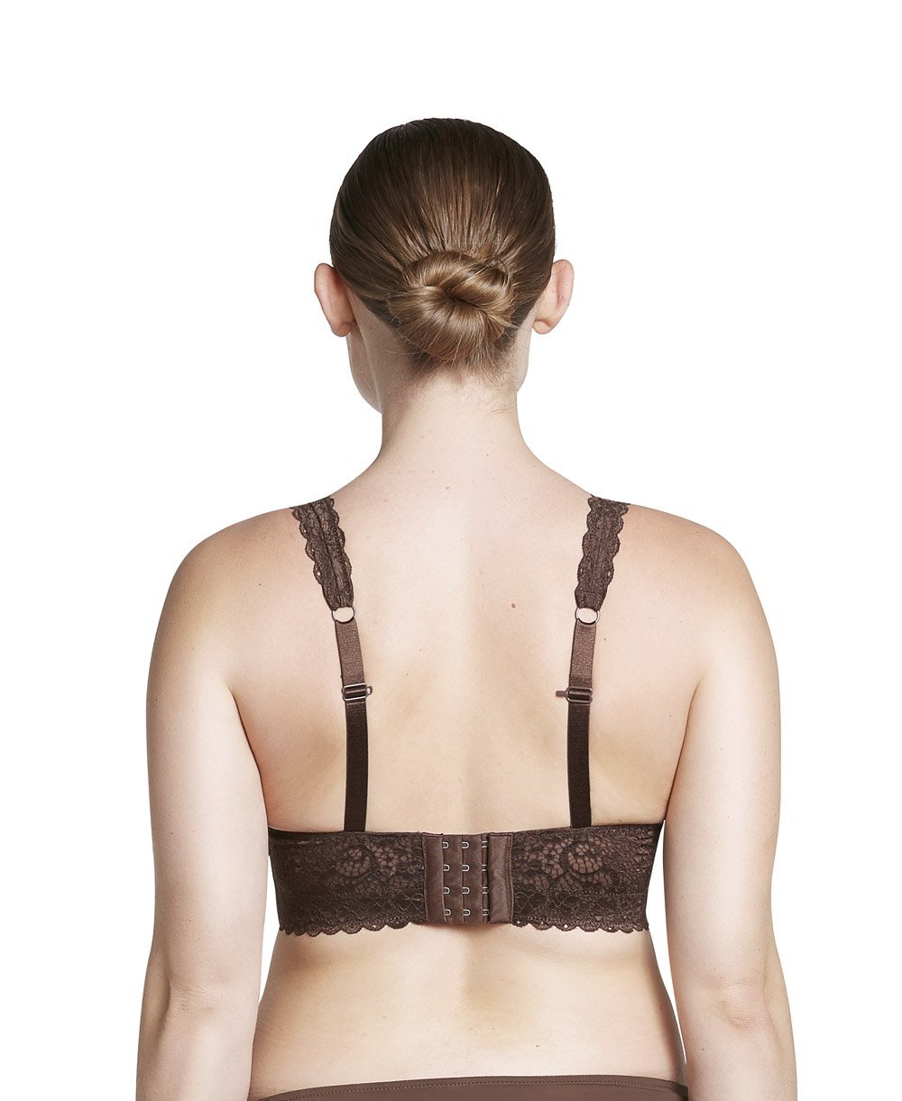 Parfait Adriana Wire Free Lace Bralette in Deep Nude - Comfortable Wireless Bra for Everyday Wear, Yoga & Lounge