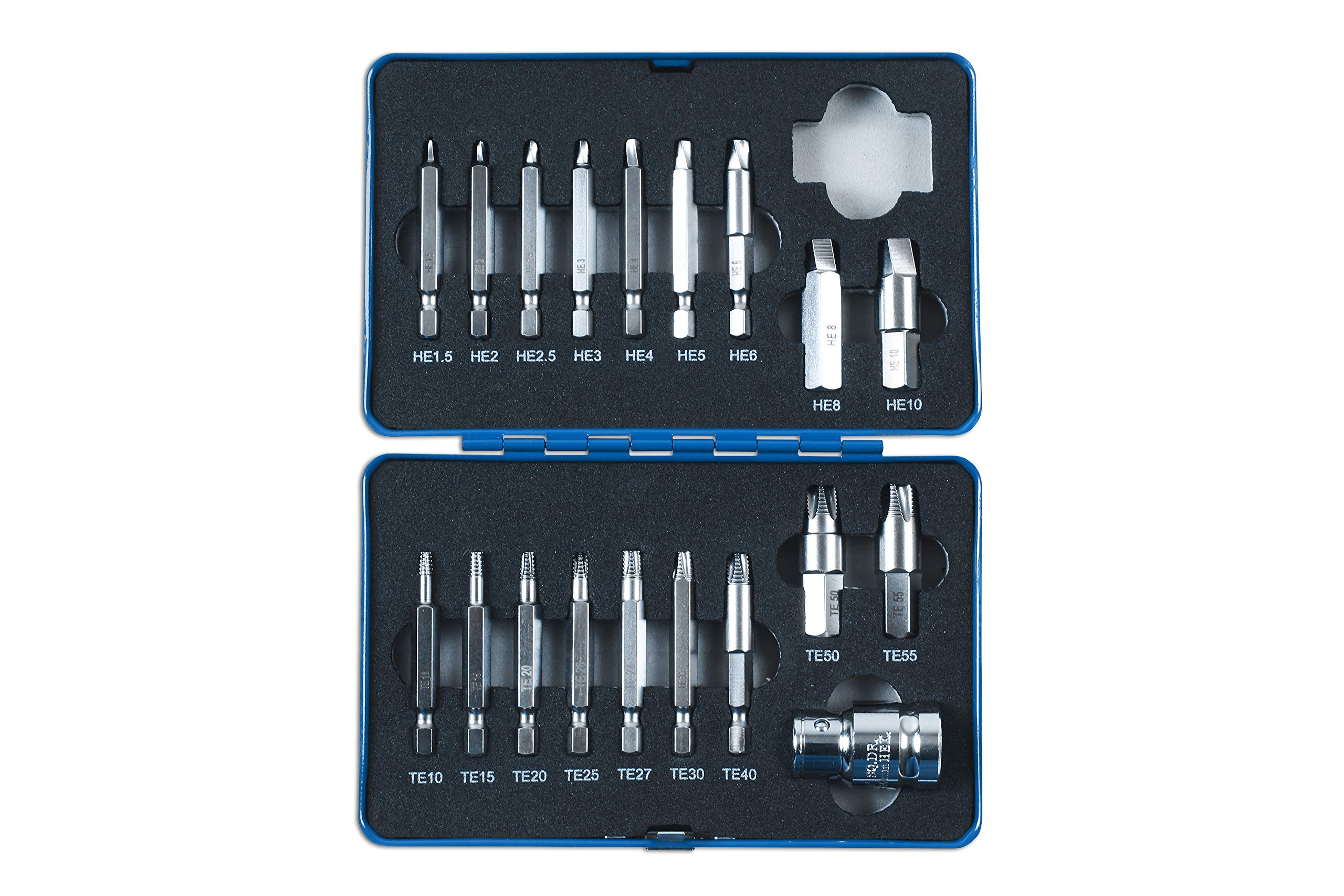 Laser Tools 7678 19-Piece Torx & Hex Bit Extractor Set - Professional Screw Removal Kit for Automotive, Machinery & DIY Repairs