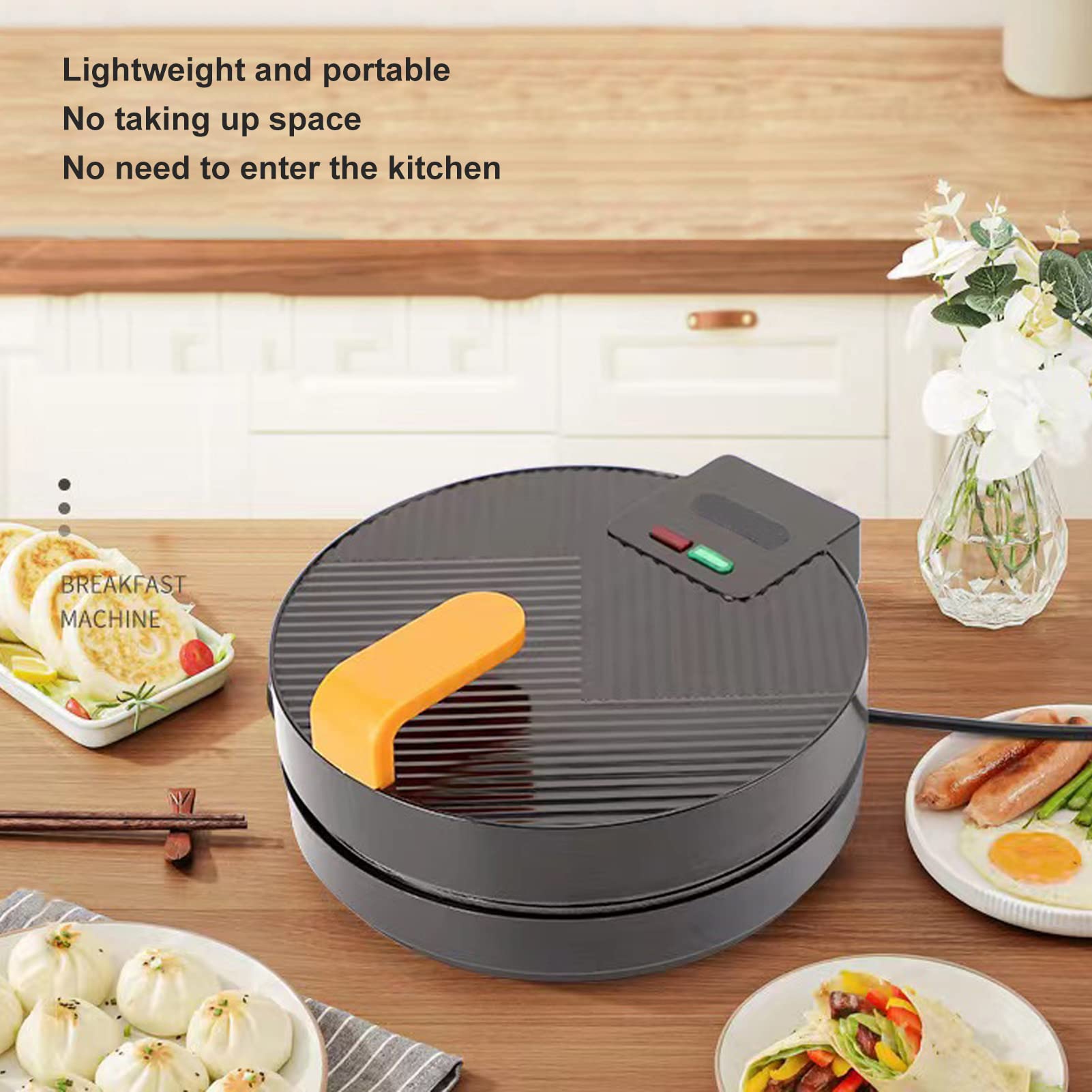 Mini Donut Maker Machine - 1400W Electric Donut Baker with Non-Stick Surface, Fast Heating & LED Light - Makes 8 Doughnuts (10x9.4x3.9in) - Perfect for Home, Cafe, Breakfast, Parties & Kids Baking Activities