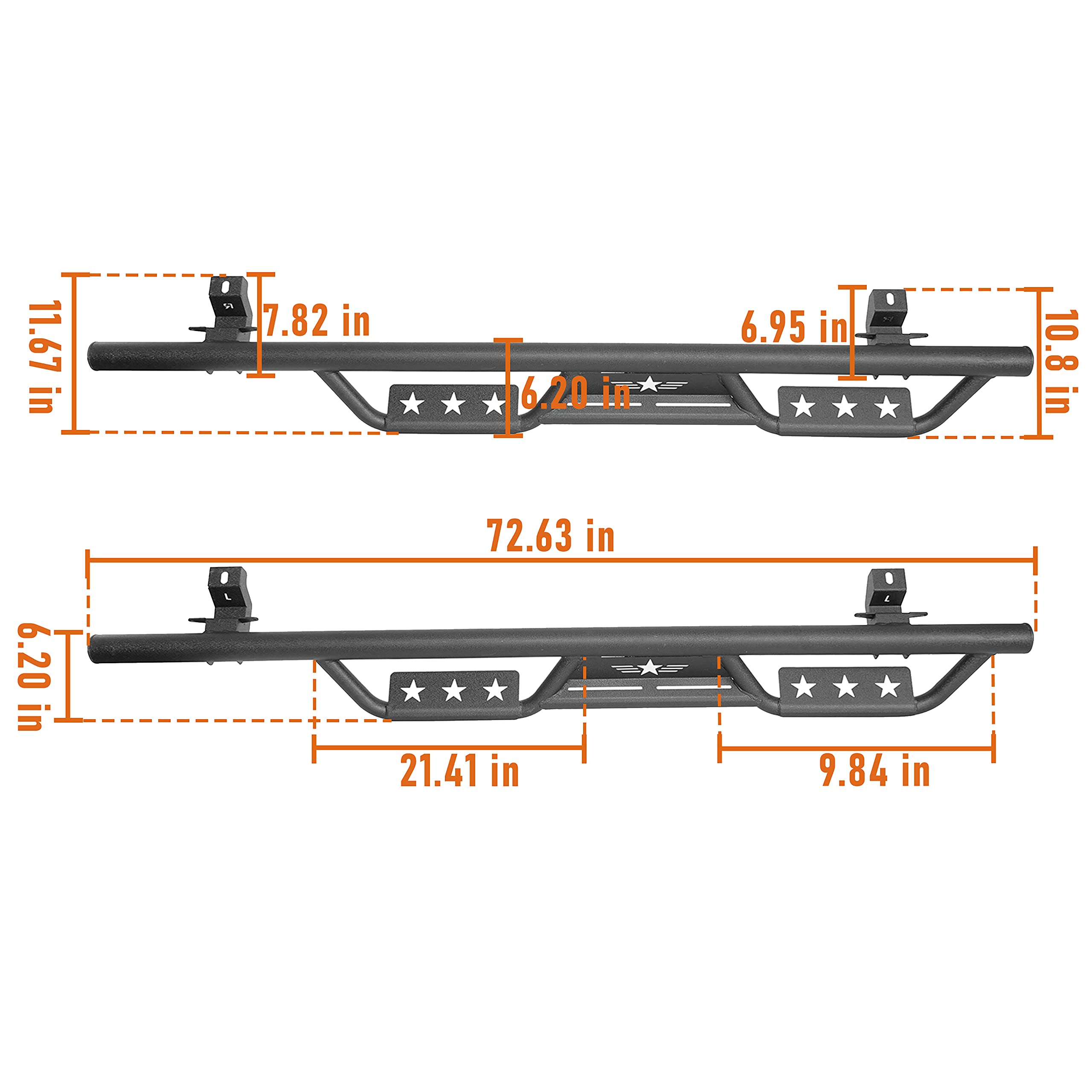 u-Box JLU Running Board Nerf Side Step Bars for Jeep Wrangler JL Unlimited 4-Door (2018-2025) - Heavy Duty Aluminum Alloy Off-Road Side Steps - Easy Installation & Enhanced Vehicle Access for Adventure & Daily Driving