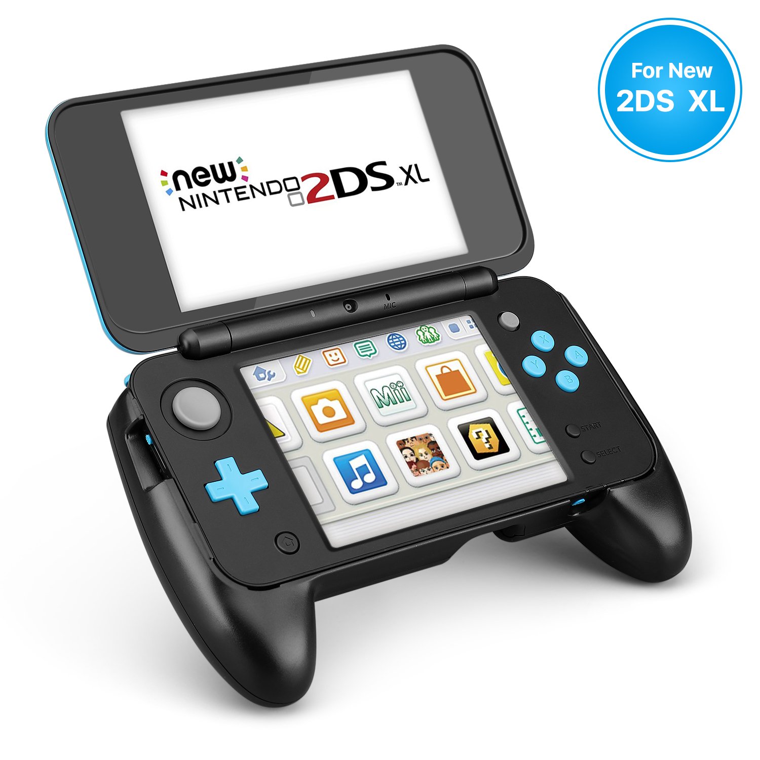 Premium Ergonomic Hand Grip Case for New Nintendo 2DS XL/LL (2017 Model) - Anti-Slip Rubber Cover with Kickstand | Protective Skin & Comfort Controller Grip | Perfect for Gaming Sessions & Travel Protection