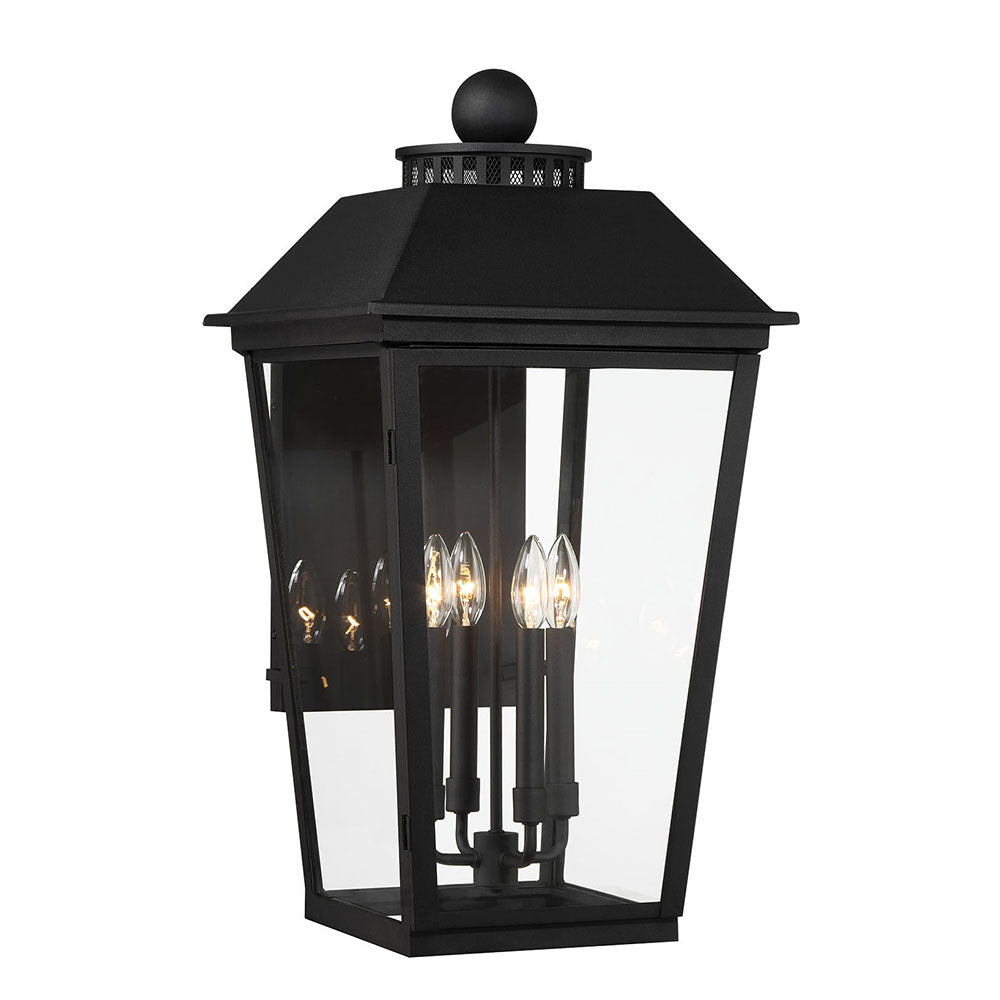 Topton 4-Light Outdoor Wall Lantern - Medium Size Black Exterior Sconce for Porch, Patio, and Garden Lighting | Weatherproof & Durable Design