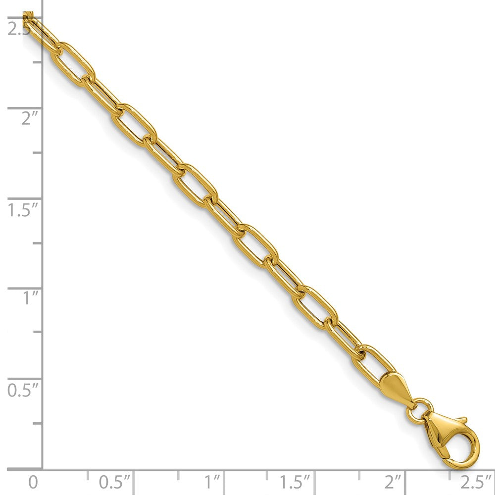 14K Gold Leslie's 3.7mm 7-Inch Semi-Solid Paperclip Chain Bracelet Model 7360 - Elegant Jewelry for Women, Perfect for Daily Wear, Parties & Gifts