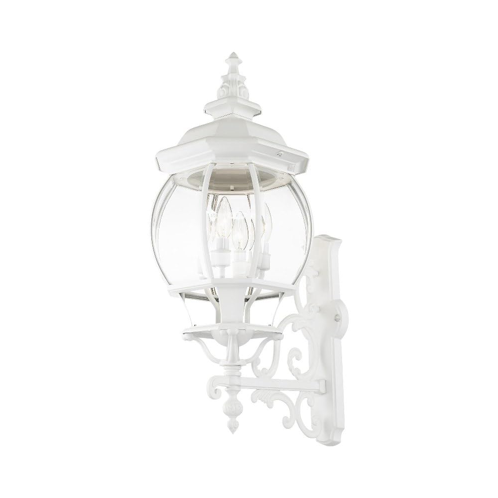 Livex Lighting 7701-13 Frontenac Traditional 4-Light Outdoor Wall Lantern with Clear Beveled Glass Shades - 30