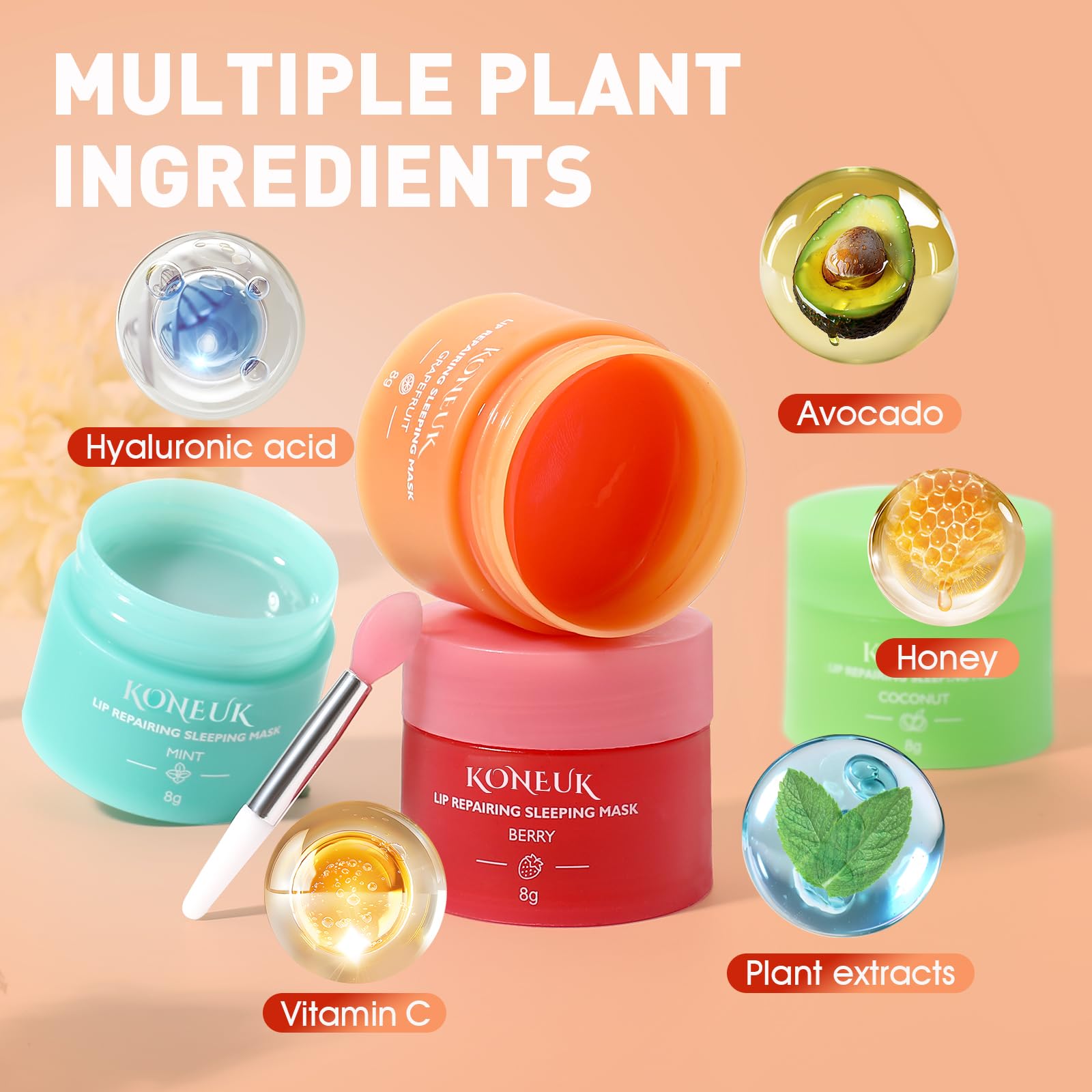 12 Pack Lip Sleeping Mask Set - Overnight Hydrating Lip Treatment with Vitamin C & Coconut Oil, Nourishing Lip Balm for Dry Lips to Reduce Fine Lines & Enhance Lip Color - Perfect for Night Care & Daily Lip Moisturizing
