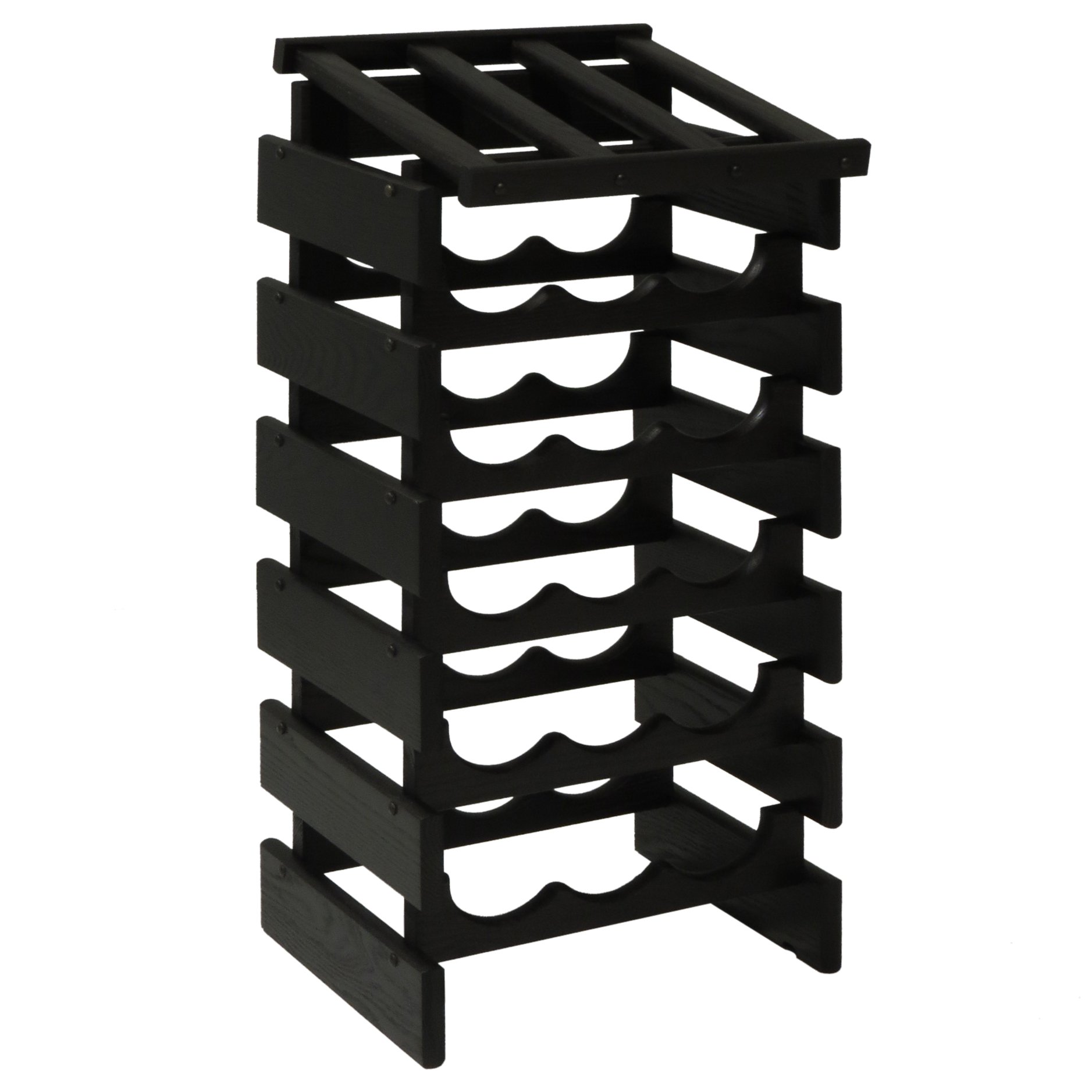 FixtureDisplays® 18 Bottle Dakota™ Wooden Wine Rack with Display Top - Premium Wine Storage for Home, Bar, or Restaurant Use - Perfect for Wine Enthusiasts and Entertaining Guests