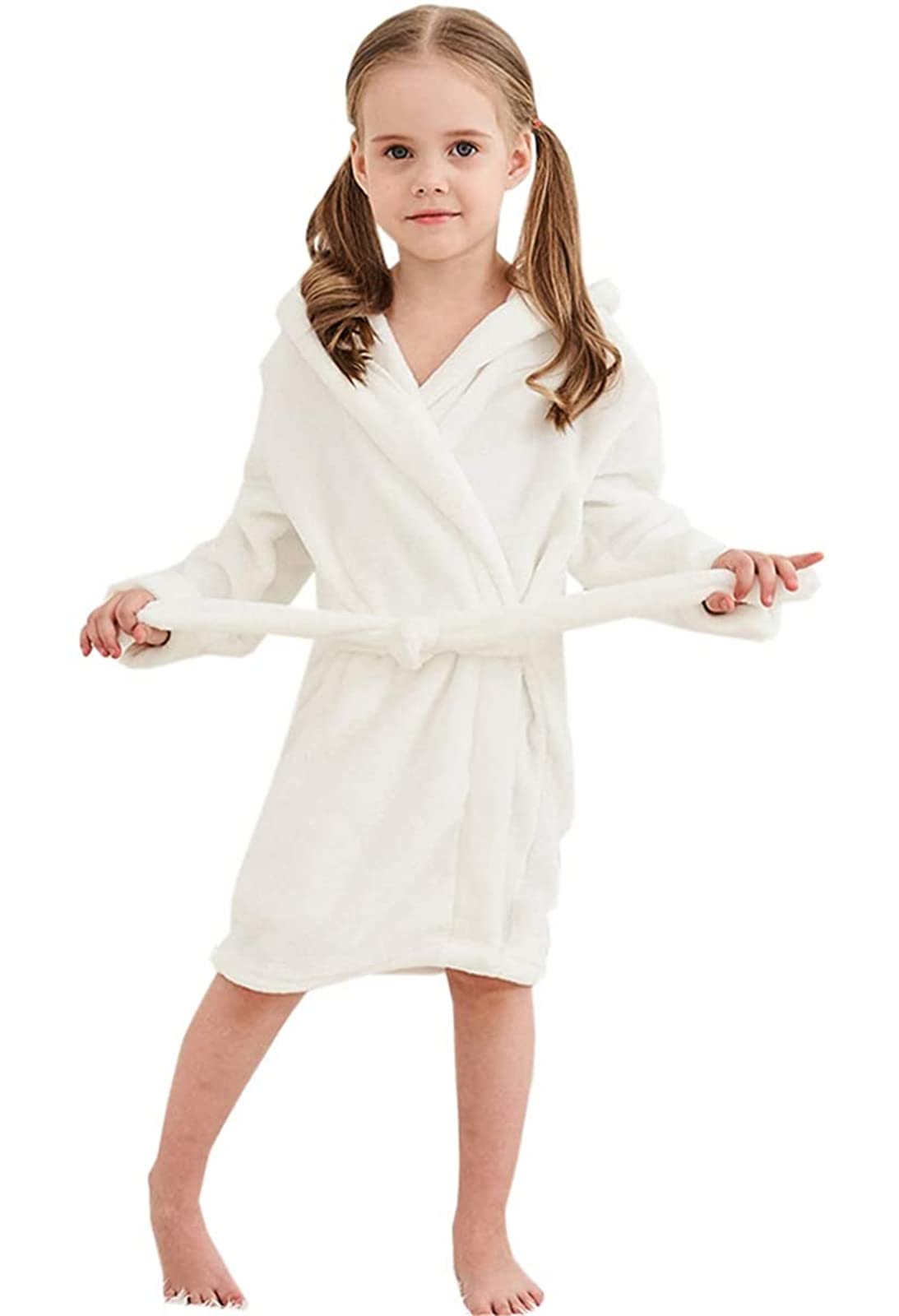 Soft Fleece Hooded Bathrobe for Girls 2-12 Years | Premium Kids Robe with Hood | Cozy Winter Loungewear & Birthday Gift for Toddlers to Teens | Perfect for Spa Day, Sleepovers & Morning Routines