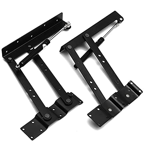 2-Pack Folding Spring Hinge for Lift-Up Coffee Table - Heavy Duty Furniture Hardware Mechanism for Shelves & Cabinets - Perfect for DIY Home Office & Living Room Furniture Projects