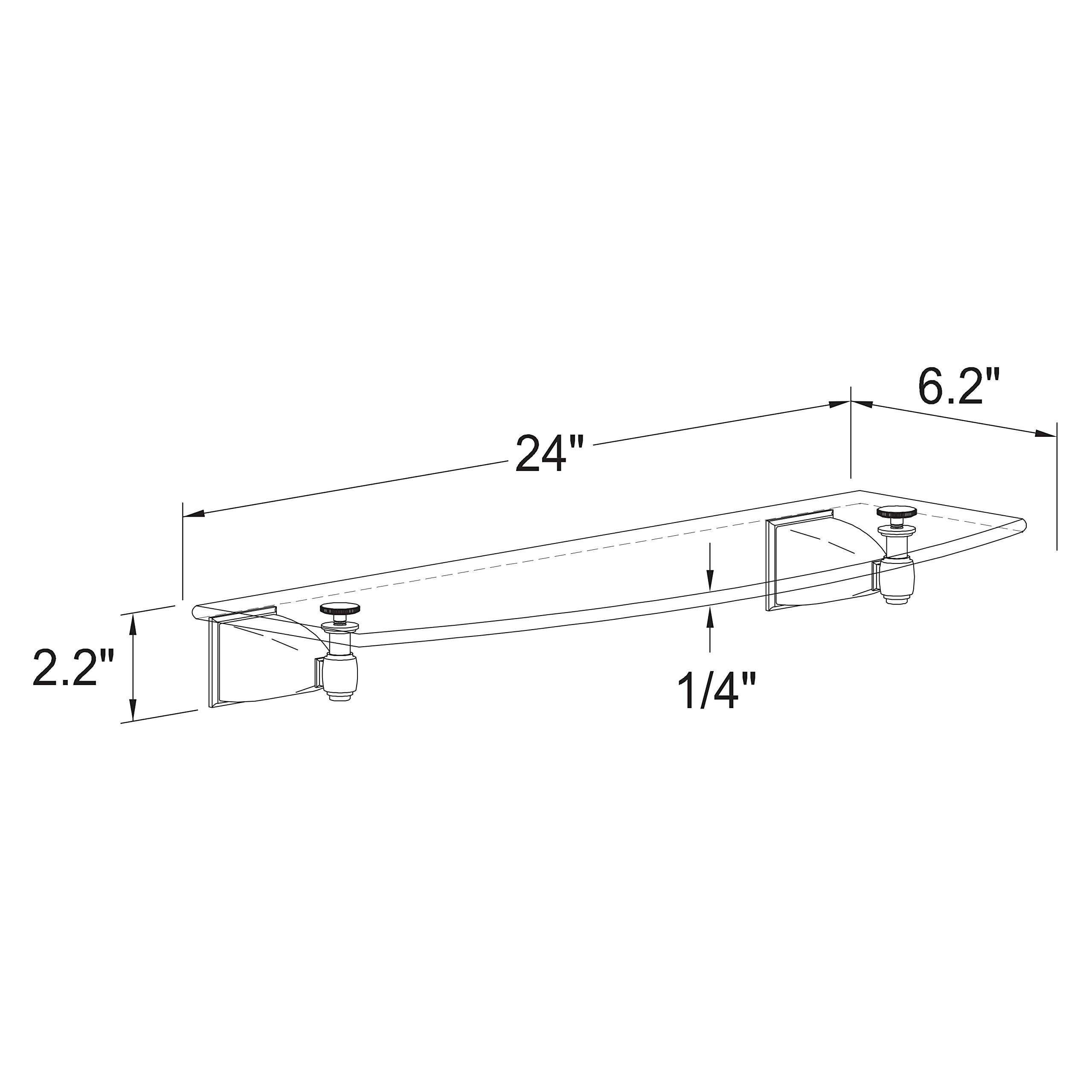 1834T-24/SN 24-Inch Quattro Shelf in Satin Nickel Finish - Perfect for Kitchen Pantry, Bathroom Storage & Garage Organization