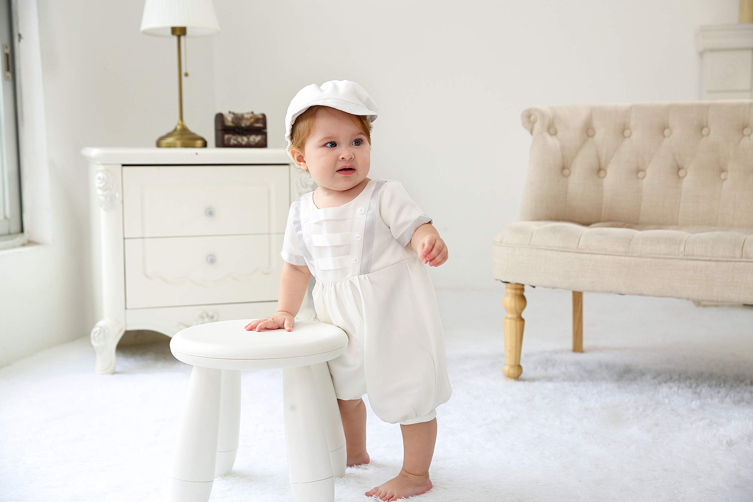 Glamulice Baby Boy Christening Outfit - Baptism Romper & Christening Clothes for Infants | Perfect for Church Ceremonies, Baptisms & Special Occasions