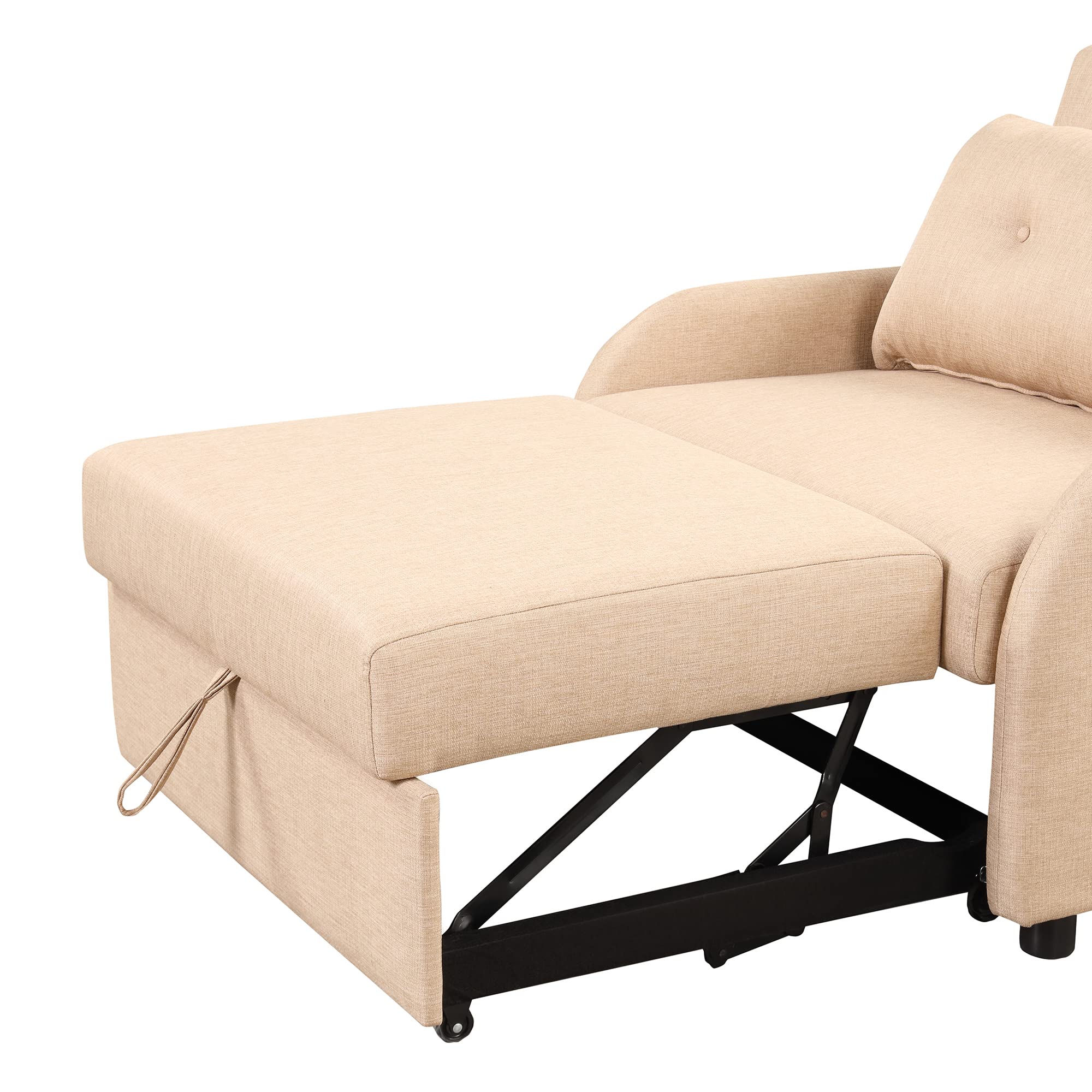 Merax Modern Pull Out Sofa Bed with 2 Wing Tables, Side Pockets & USB Charging Port - 41.5